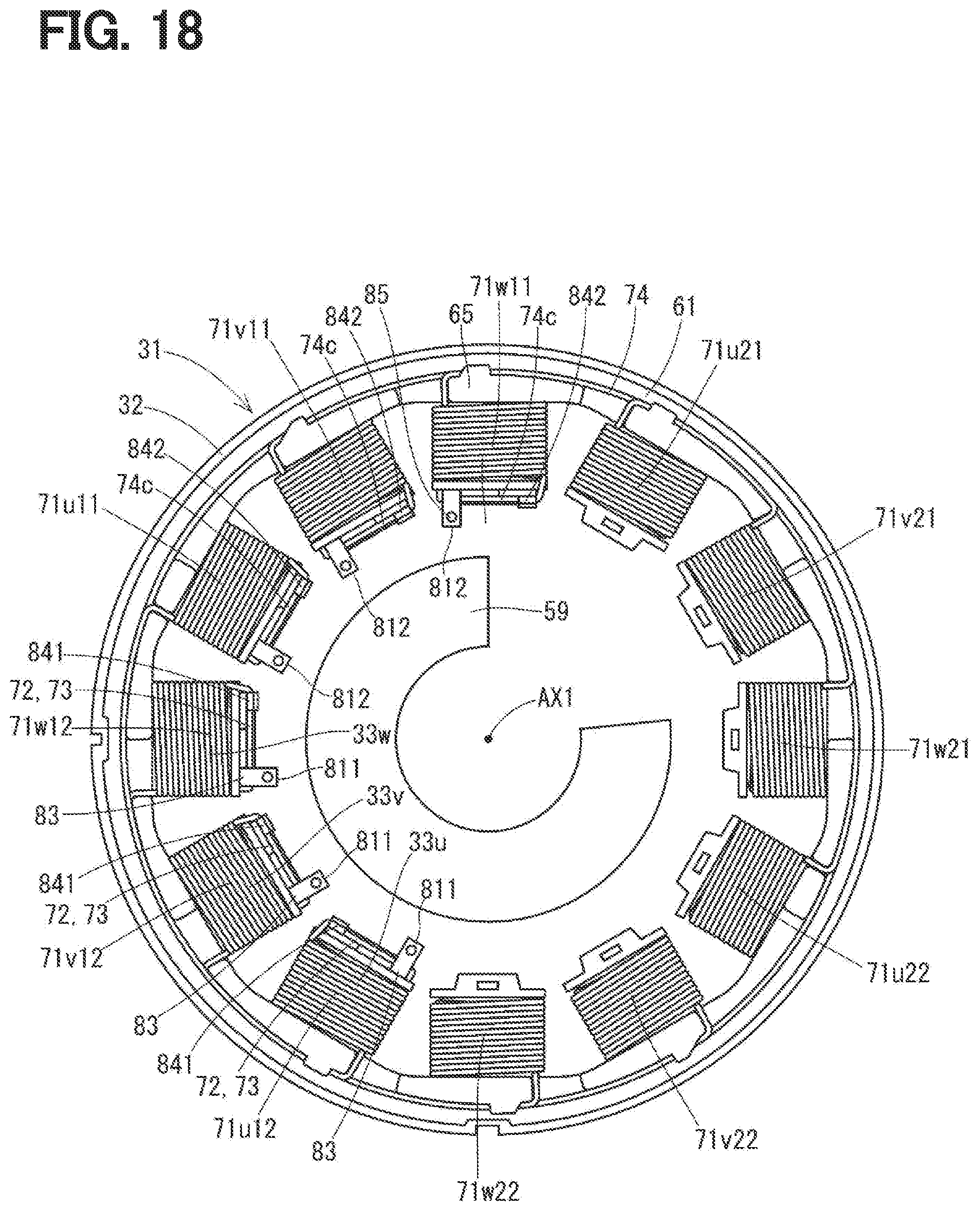 Patent US12308721 Figure 16 – Rotating electrical machine