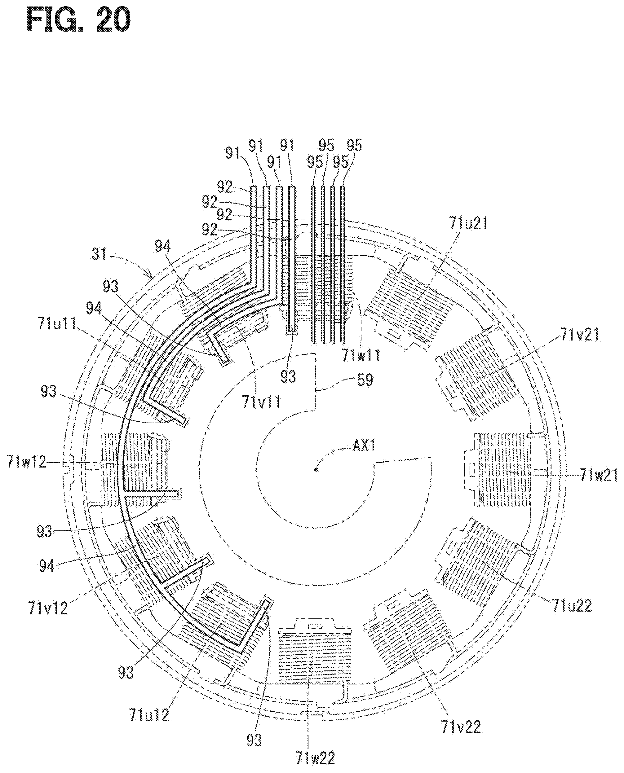 Patent US12308721 Figure 18 – Rotating electrical machine