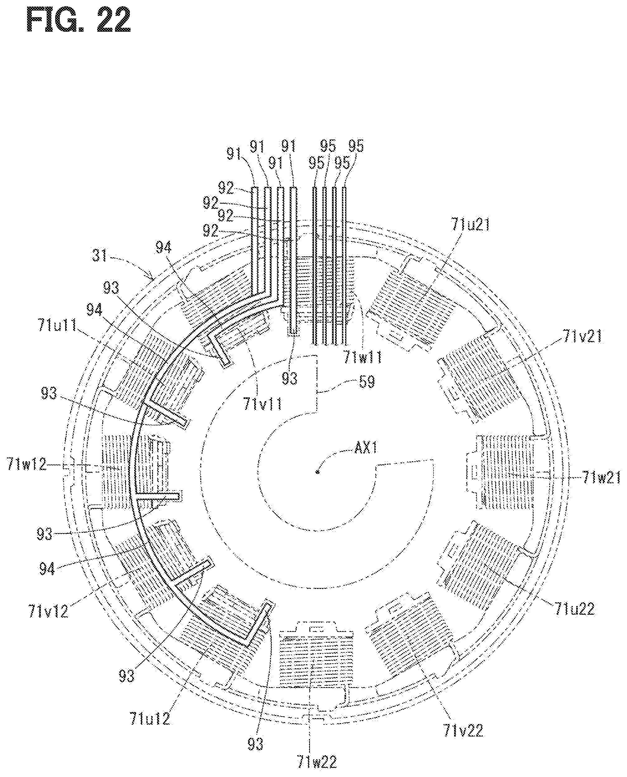 Patent US12308721 Figure 20 – Rotating electrical machine