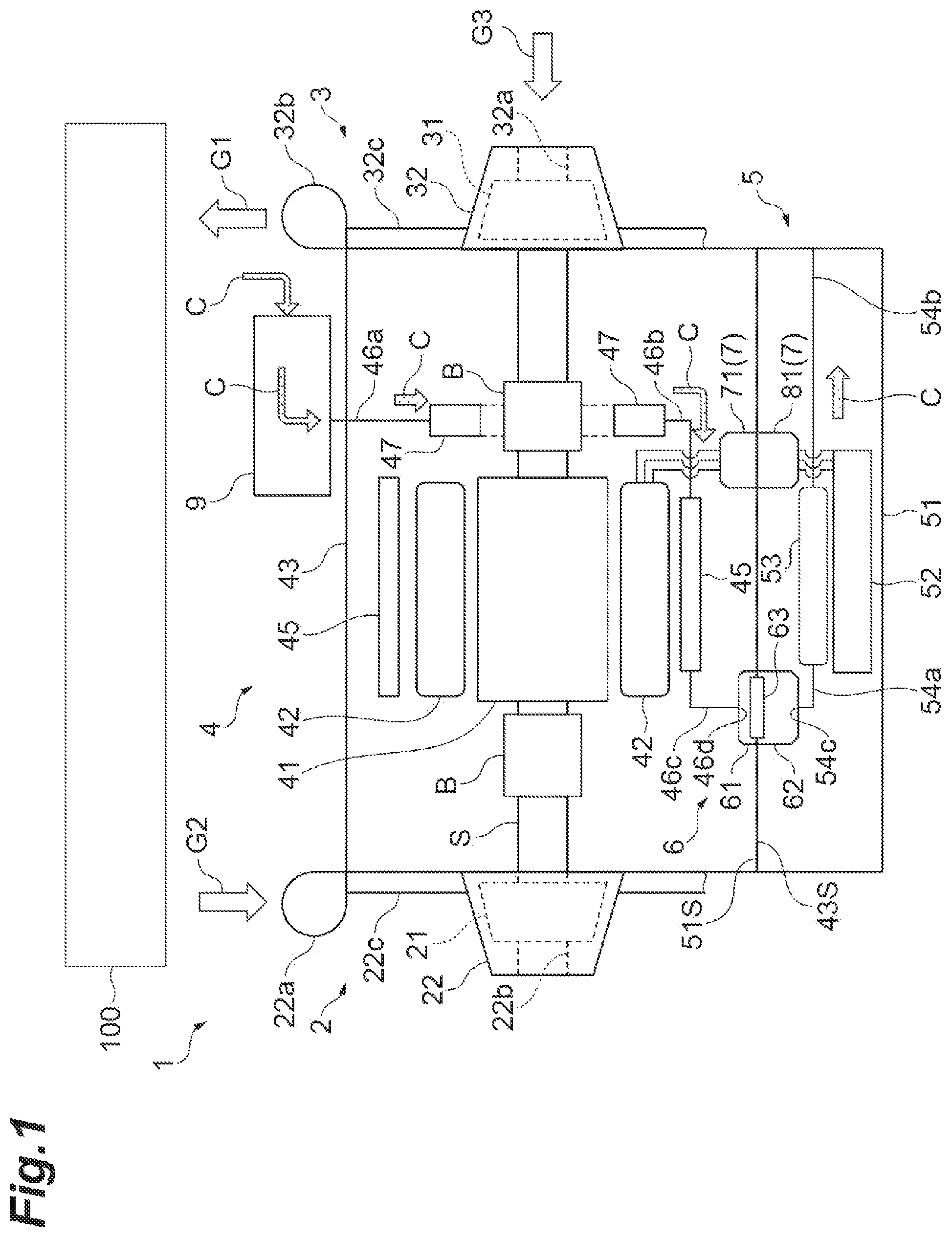 Patent US12308724 Figure 1 – Inverter integrated gas supply device with sealing member for motor connector
