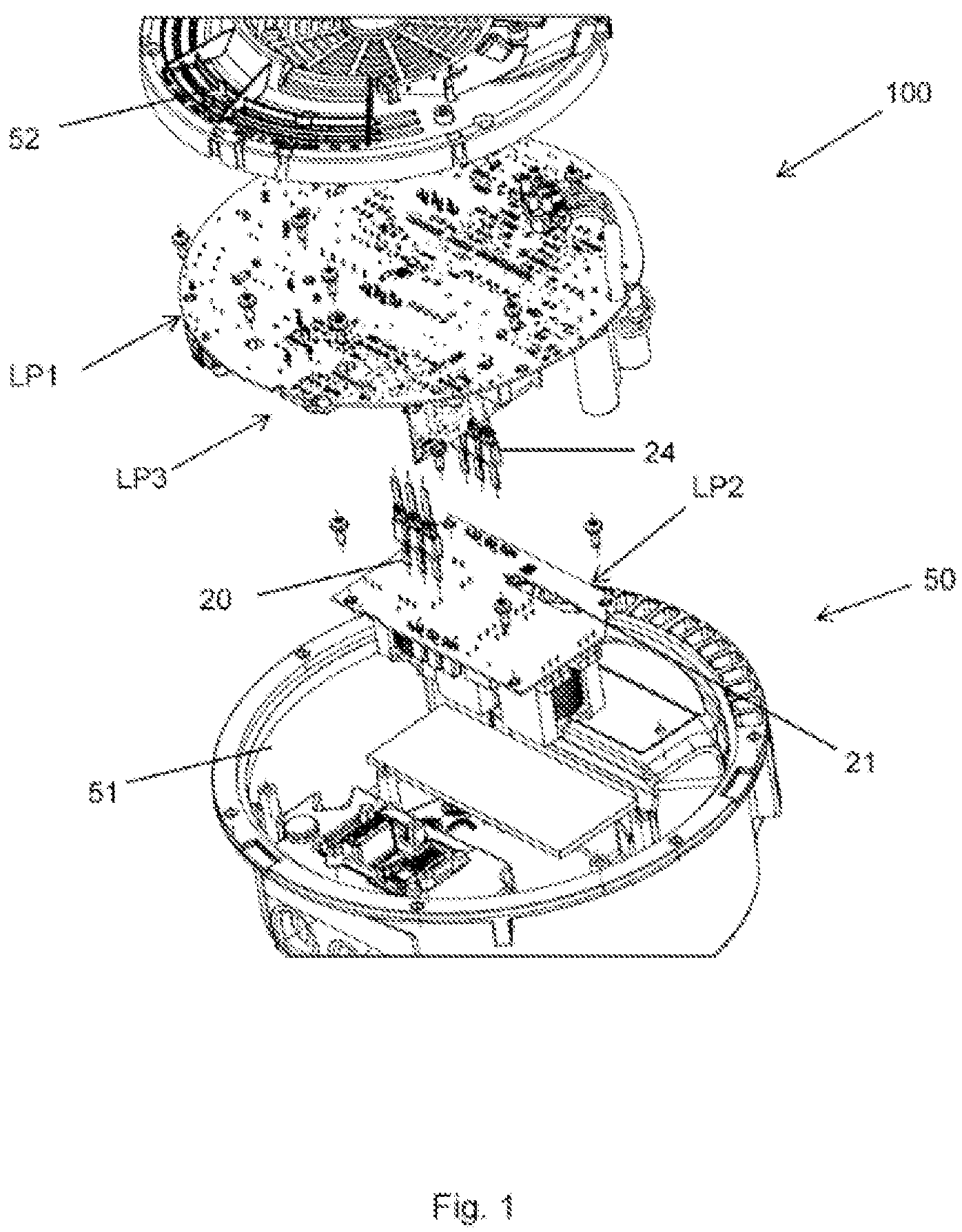 Patent US12308725 Figure 1 – Modular circuit board arrangement and method for assembling a circuit board arrangement