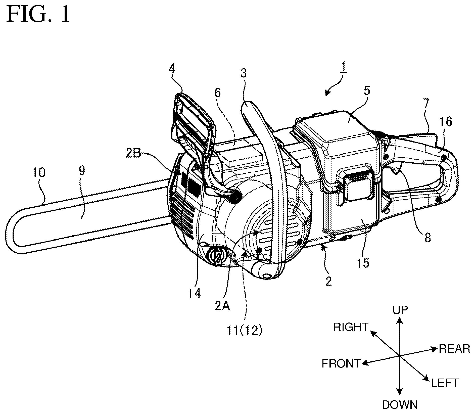 Patent US12308728 Figure 1 – Electric work machine
