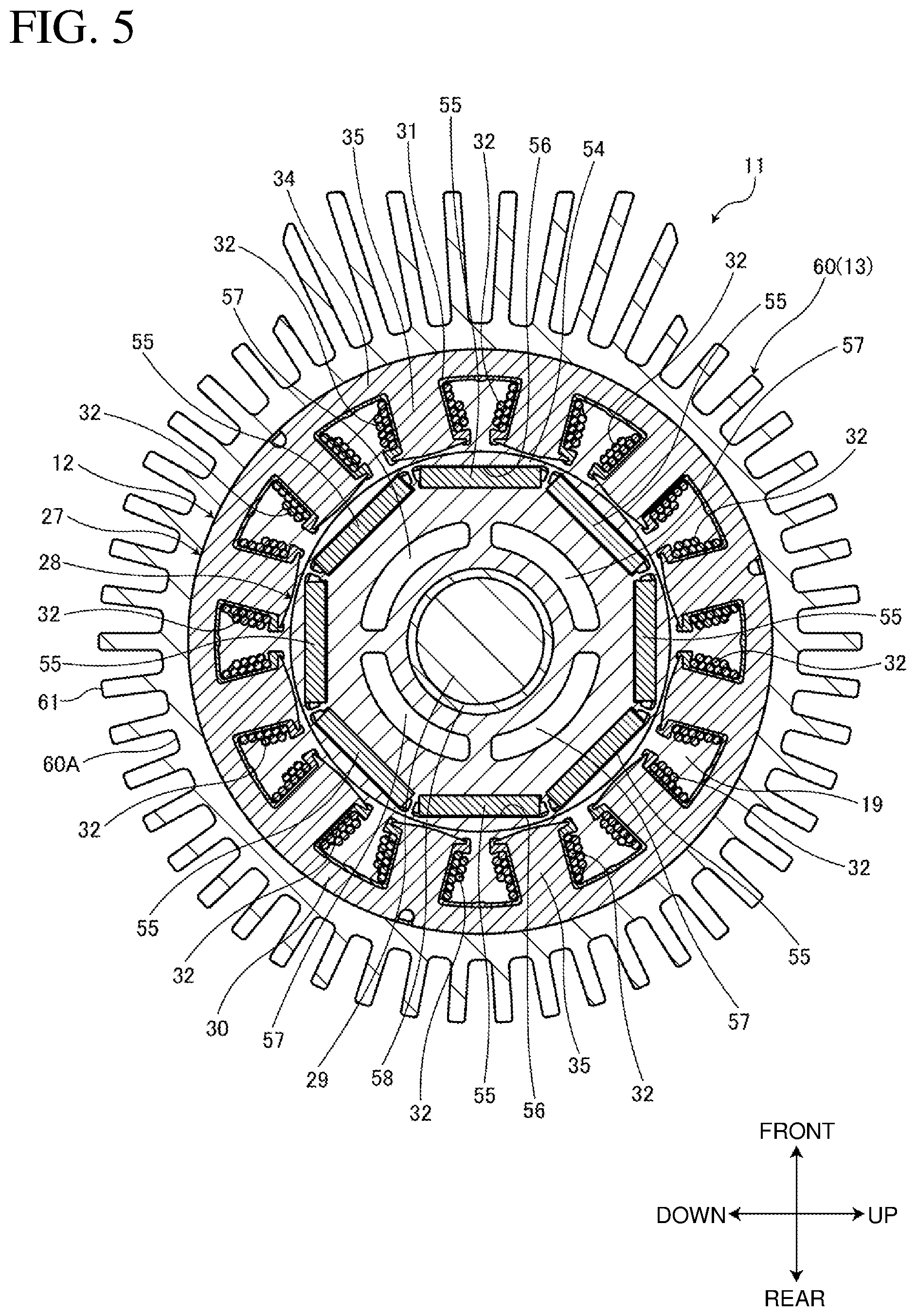 Patent US12308728 Figure 5 – Electric work machine