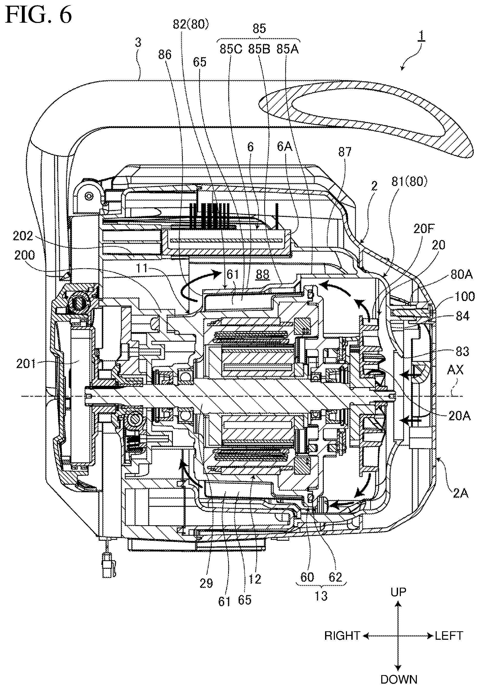 Patent US12308728 Figure 6 – Electric work machine
