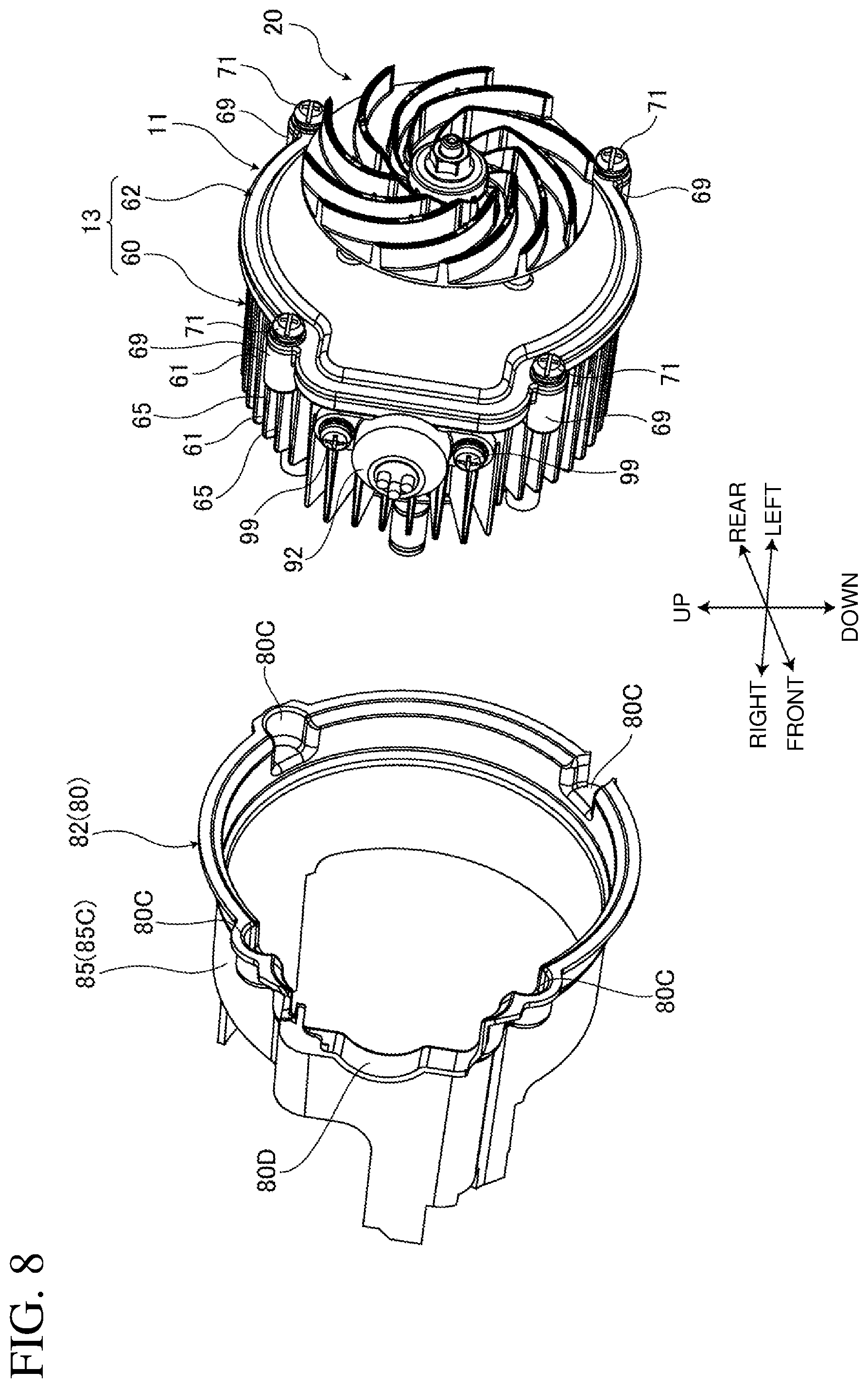 Patent US12308728 Figure 8 – Electric work machine