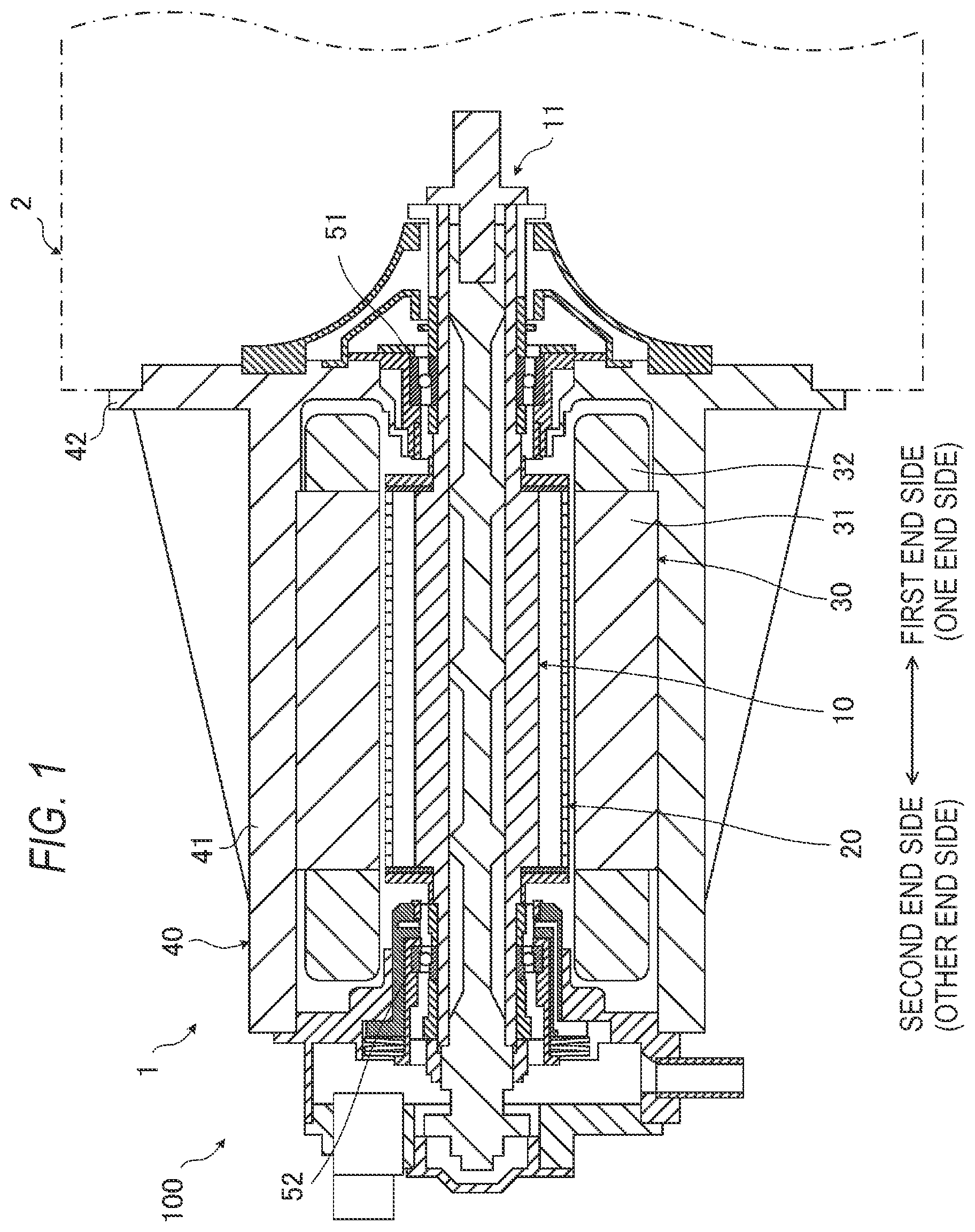 Patent US12308729 Figure 1 – Rotary electric machine housing, rotary electric machine, and additive manufacturing method