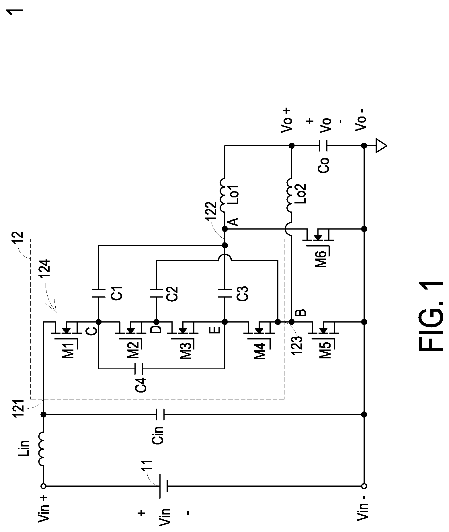 Patent US12308733 Figure 1 – Power conversion circuit