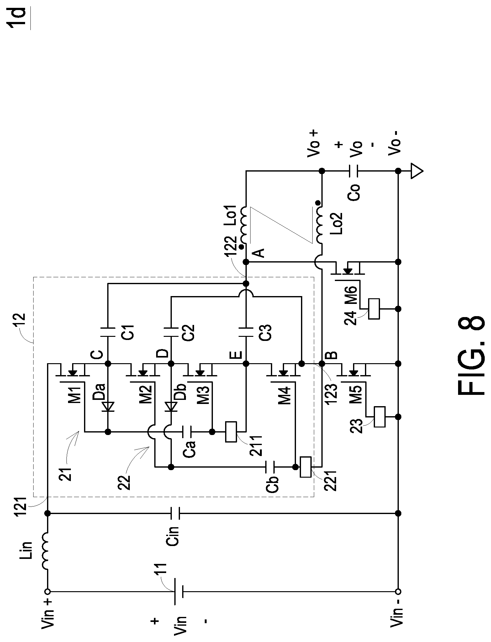 Patent US12308733 Figure 8 – Power conversion circuit
