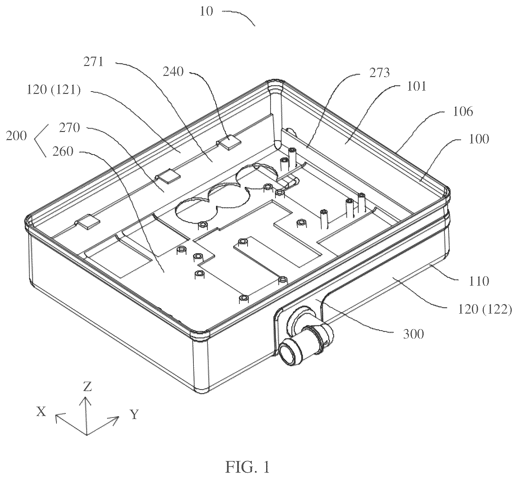 Patent US12308734 Figure 1 – Power supply enclosure, power supply conversion apparatus, and electronic device
