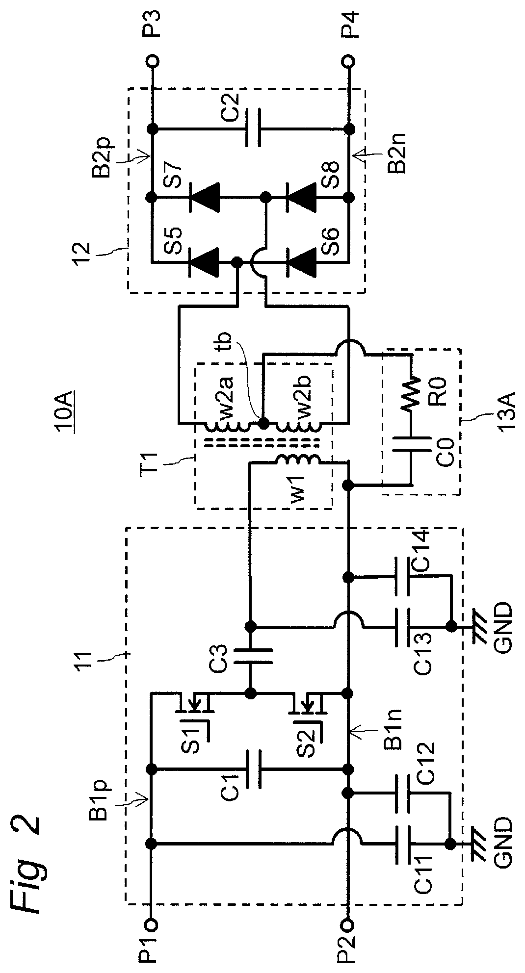 Patent US12308751 Figure 2 – Power conversion apparatus including transformer and operable with reduced common mode noise