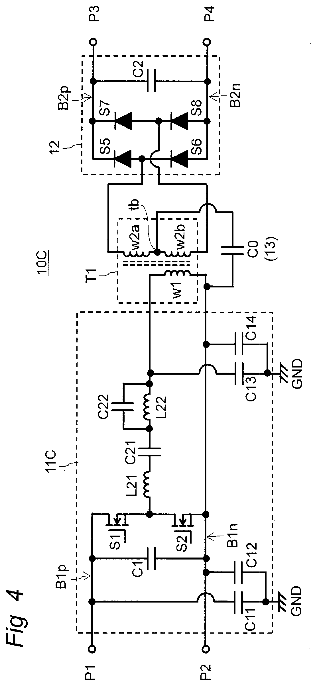 Patent US12308751 Figure 4 – Power conversion apparatus including transformer and operable with reduced common mode noise