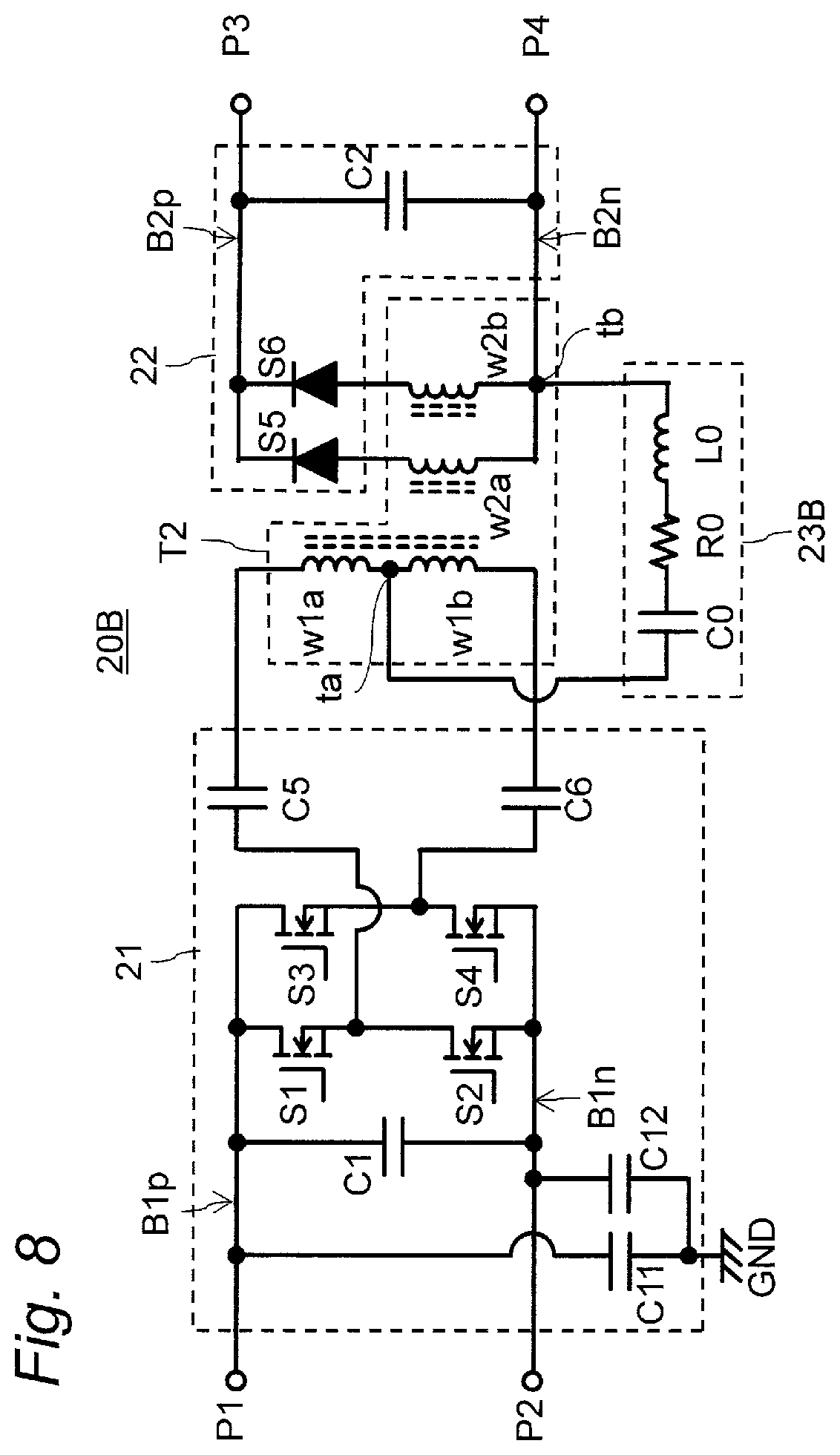 Patent US12308751 Figure 8 – Power conversion apparatus including transformer and operable with reduced common mode noise