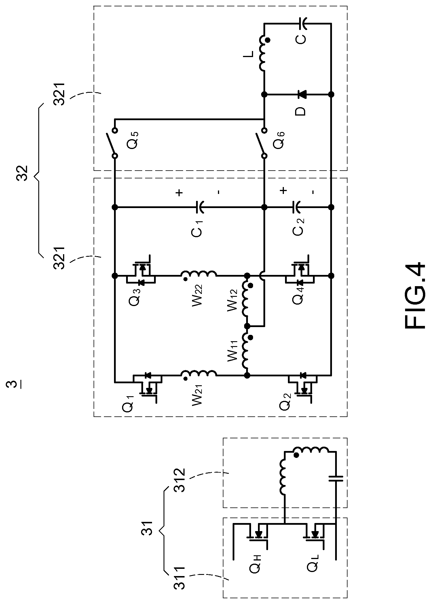 Patent US12308759 Figure 4 – Power converter
