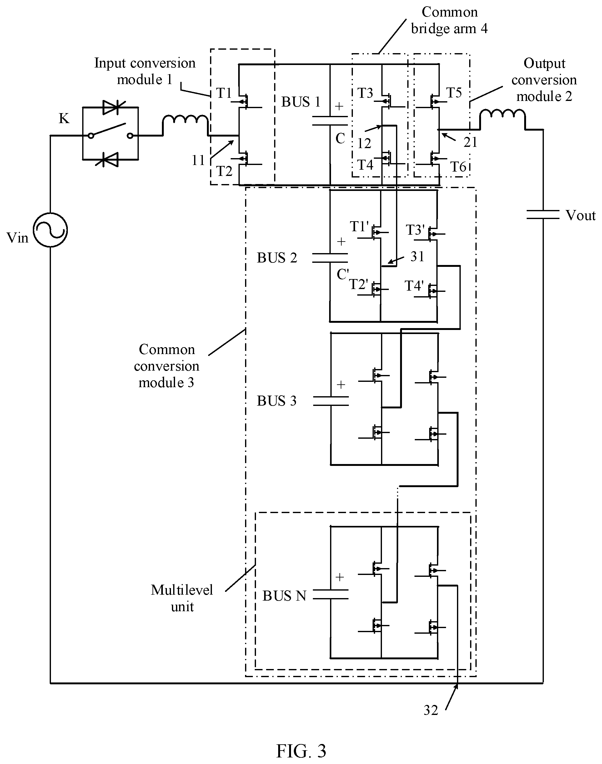 Patent US12308760 Figure 3 – Modular multilevel converter and control method thereof, and uninterruptible power supply