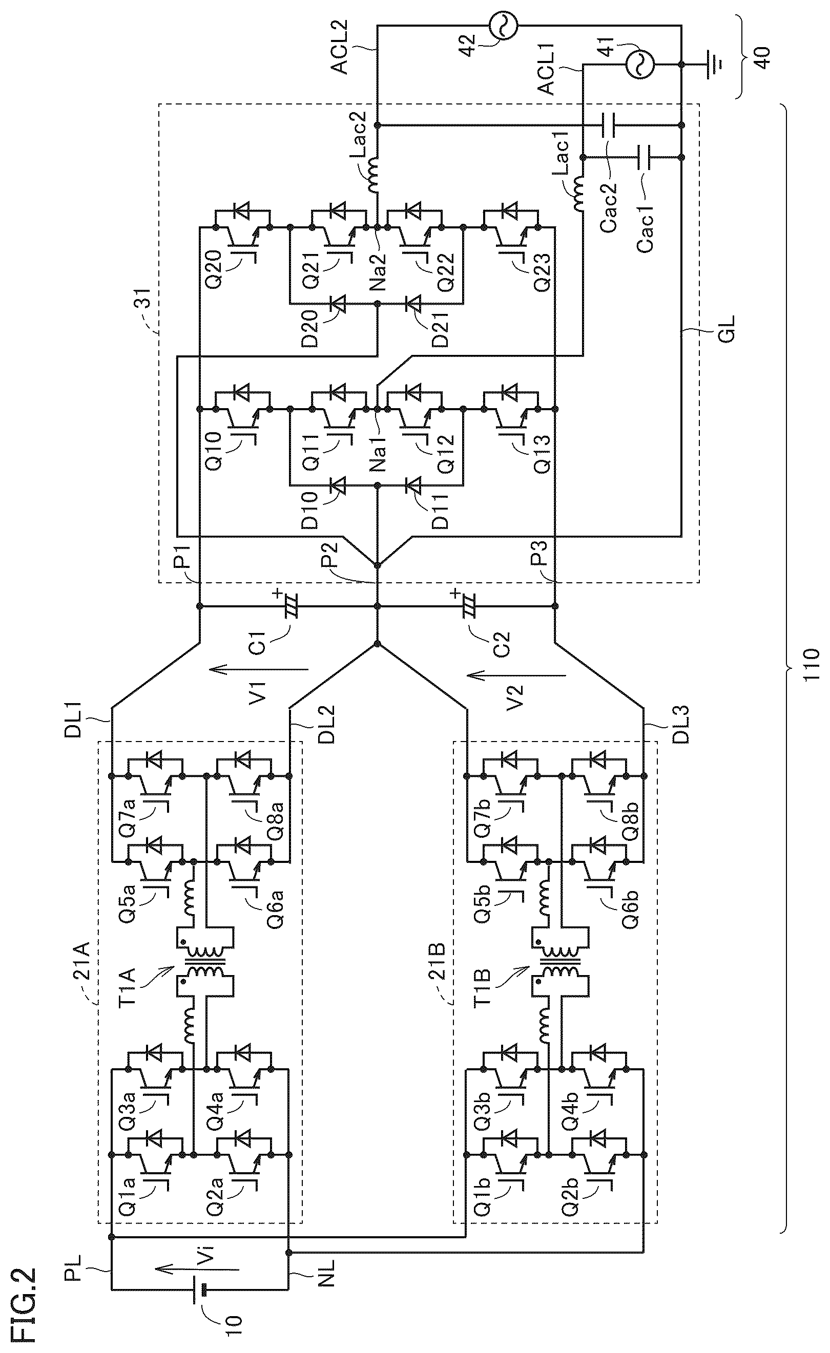 Patent US12308761 Figure 2 – Parallel conversion units without an output balancing circuit