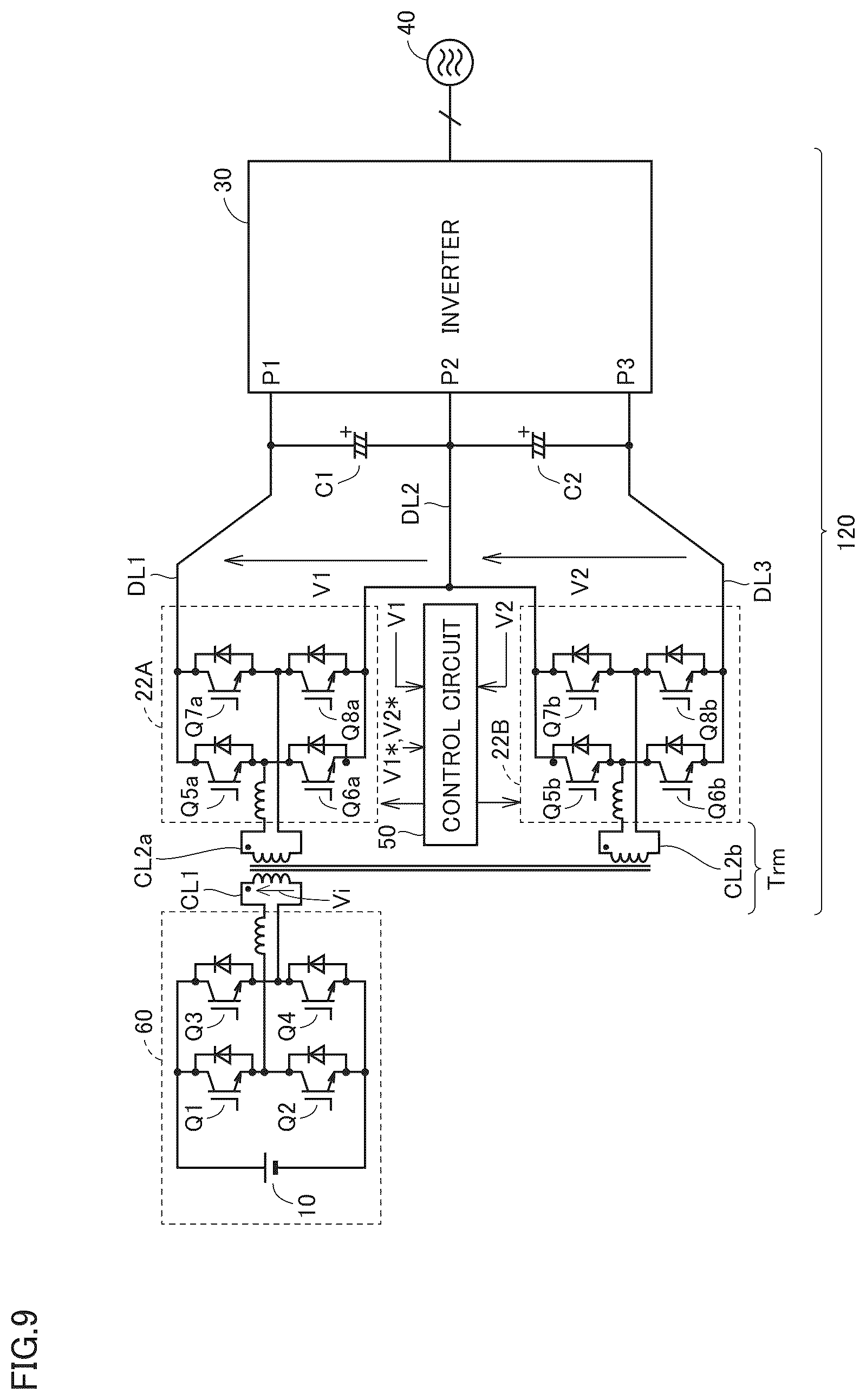 Patent US12308761 Figure 9 – Parallel conversion units without an output balancing circuit