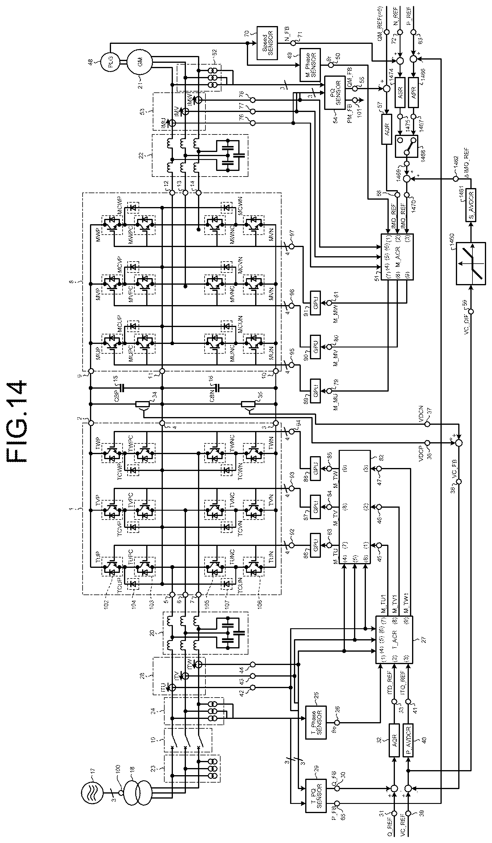 Patent US12308769 Figure 13 – Adjustable speed generator motor system with full power converter
