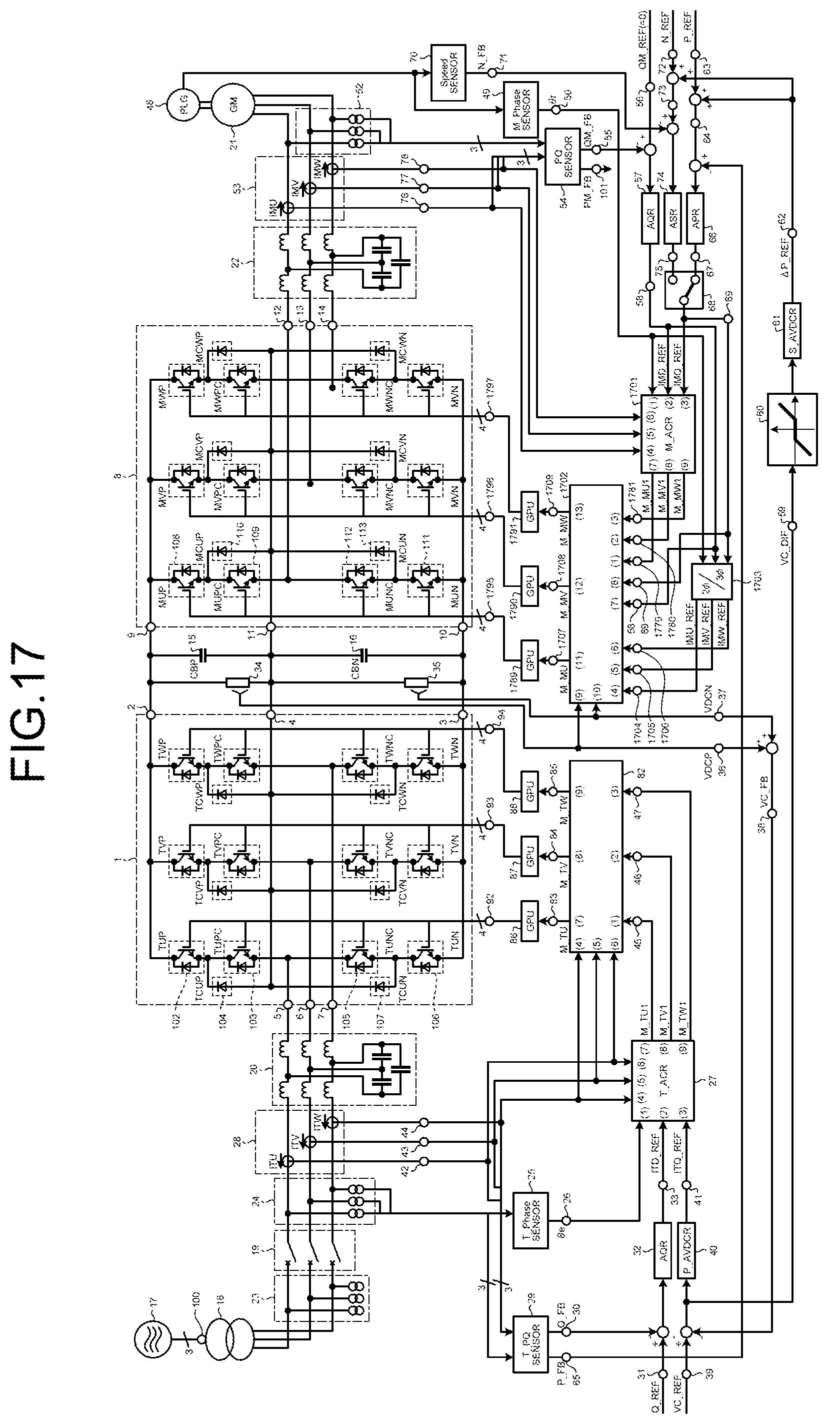 Patent US12308769 Figure 16 – Adjustable speed generator motor system with full power converter