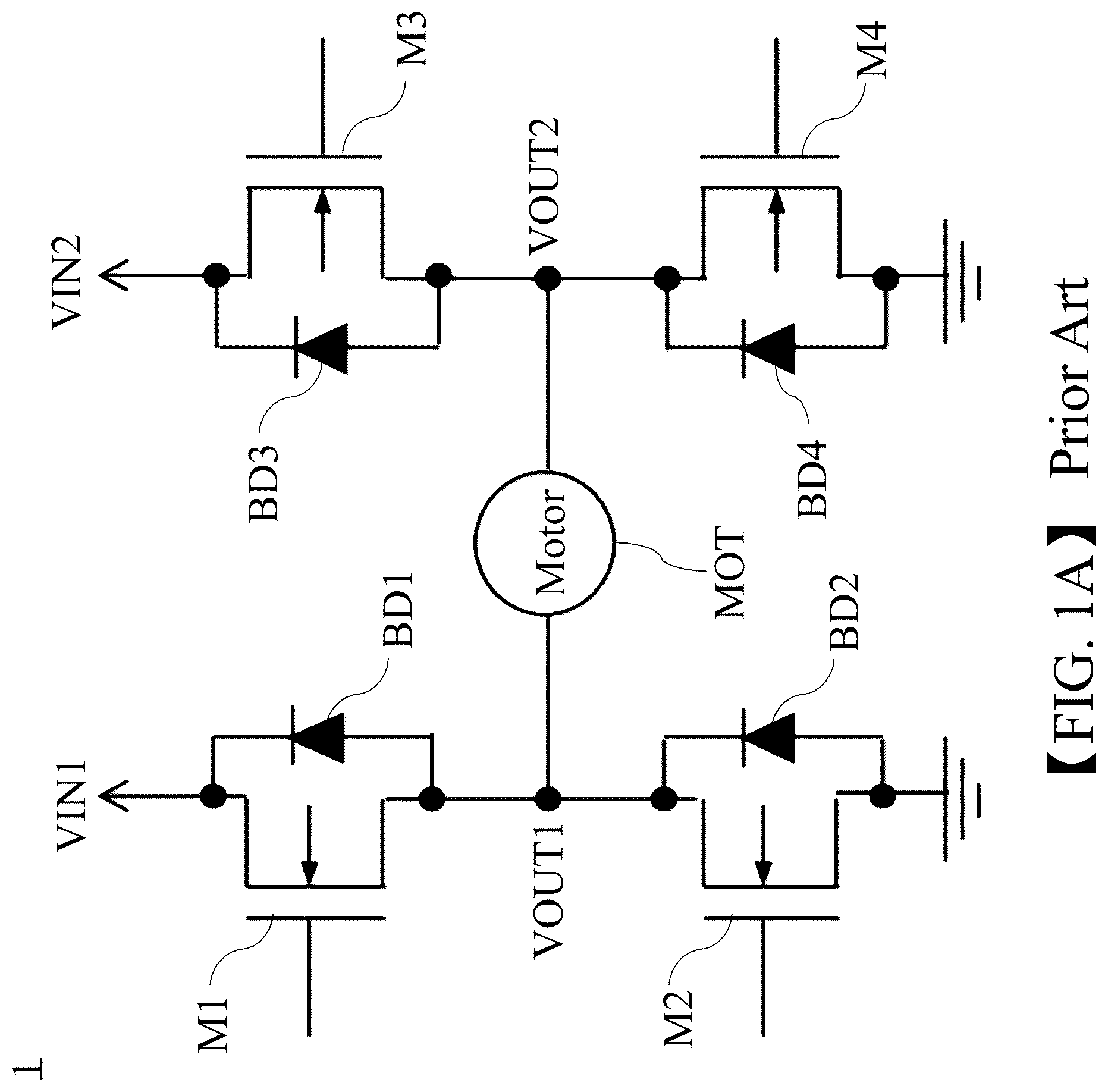 Patent US12308773 Figure 1 – Full-bridge circuit module and circuit system with over-temperature protection mechanism