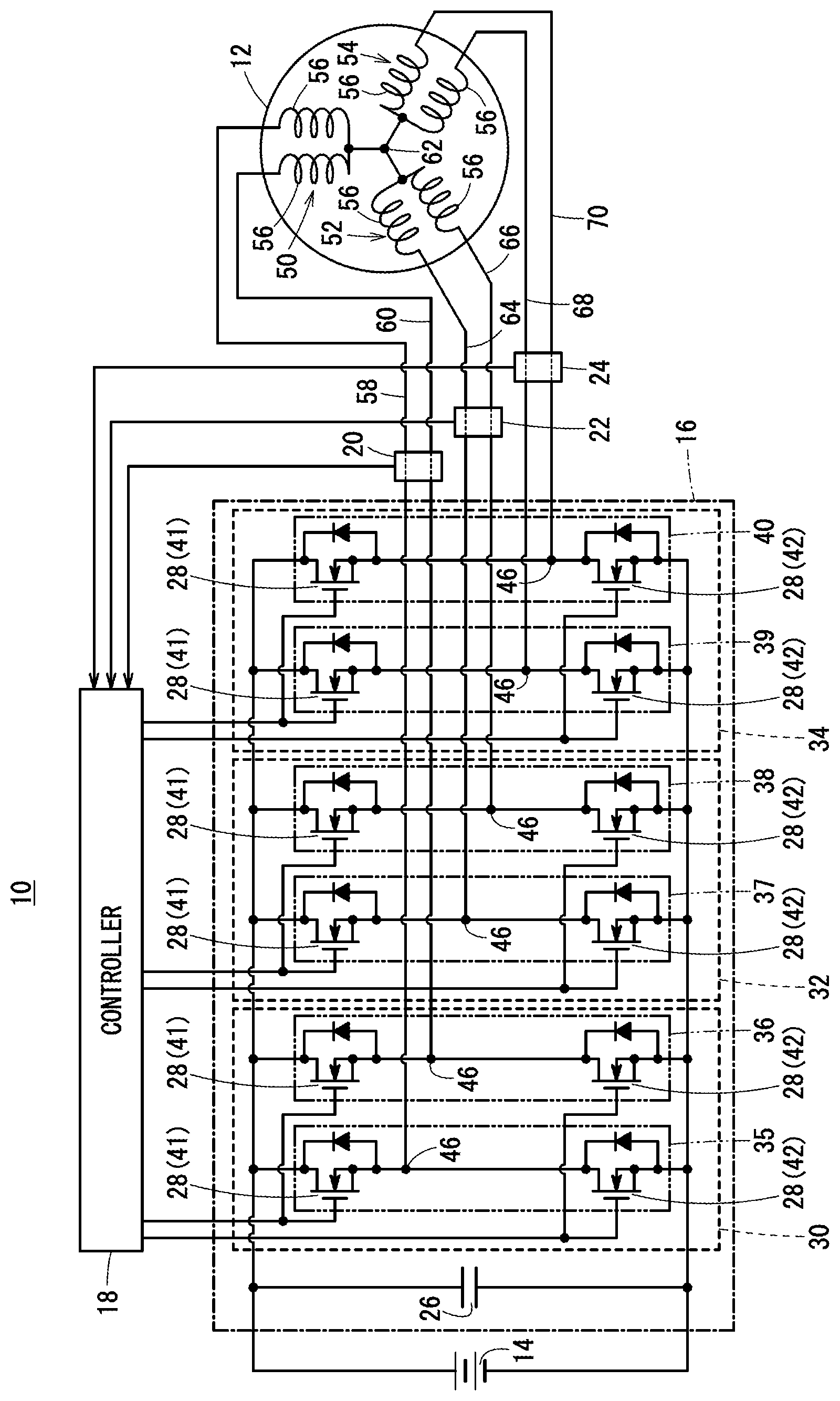Patent US12308774 Figure 1 – Electric motor system