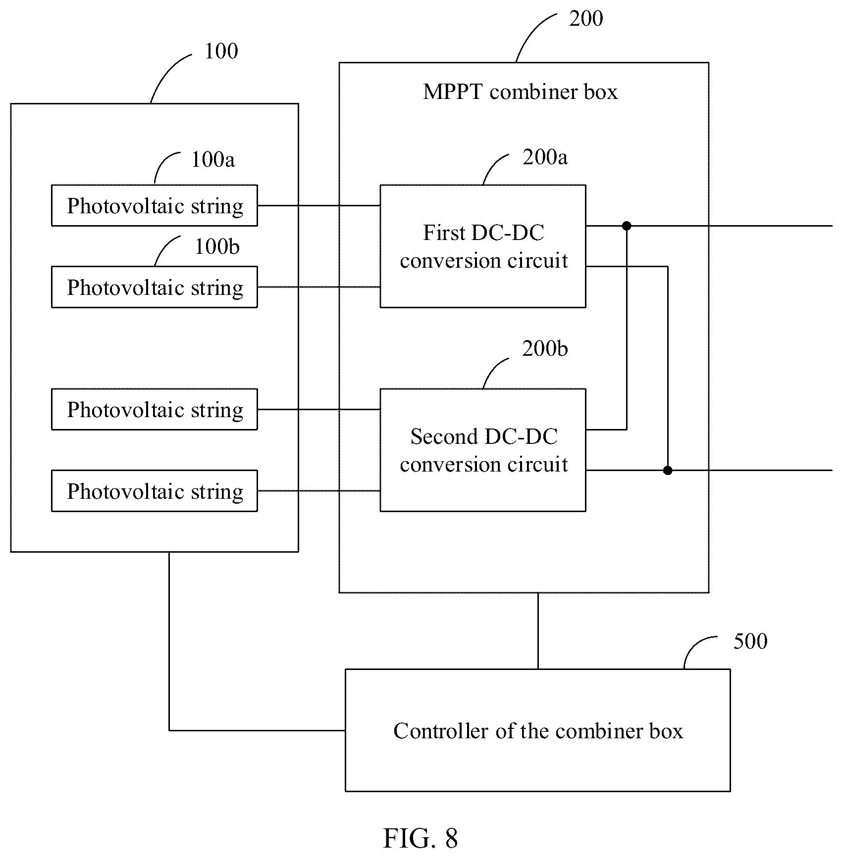 Patent US12308791 Figure 7 – Photovoltaic power generation system, power control method, and combiner box