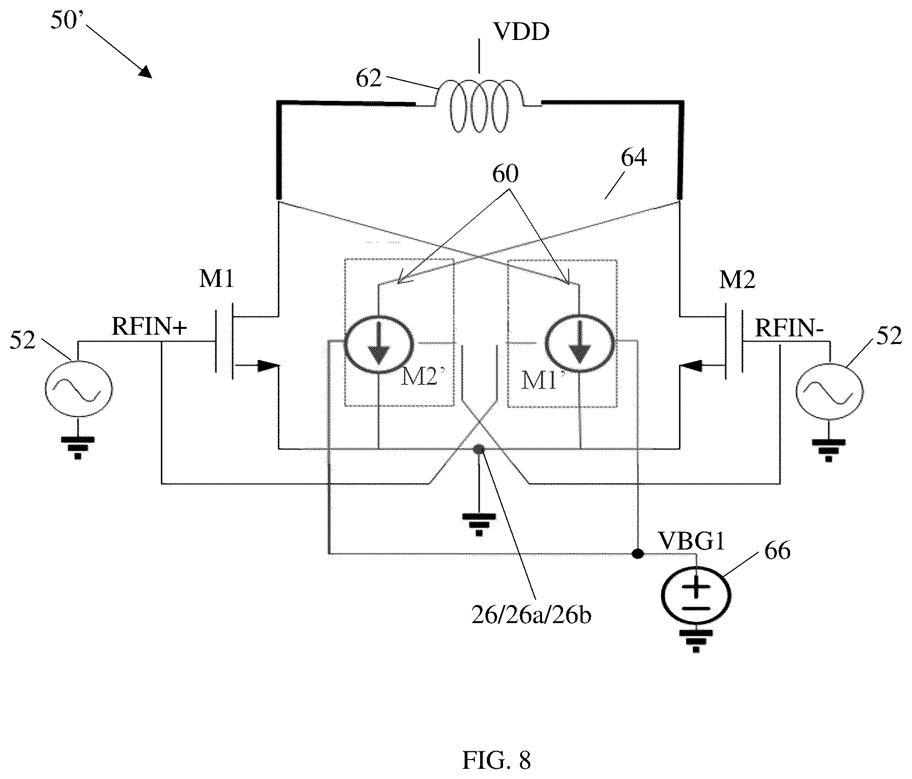 Patent US12308801 Figure 5 – Back-gate controlled power amplifier