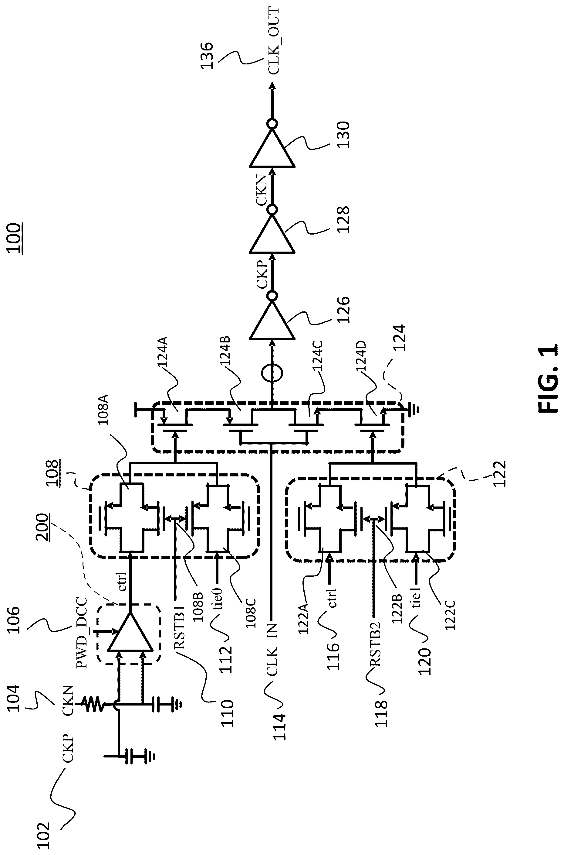 Patent US12308806 Figure 1 – Amplifier circuit