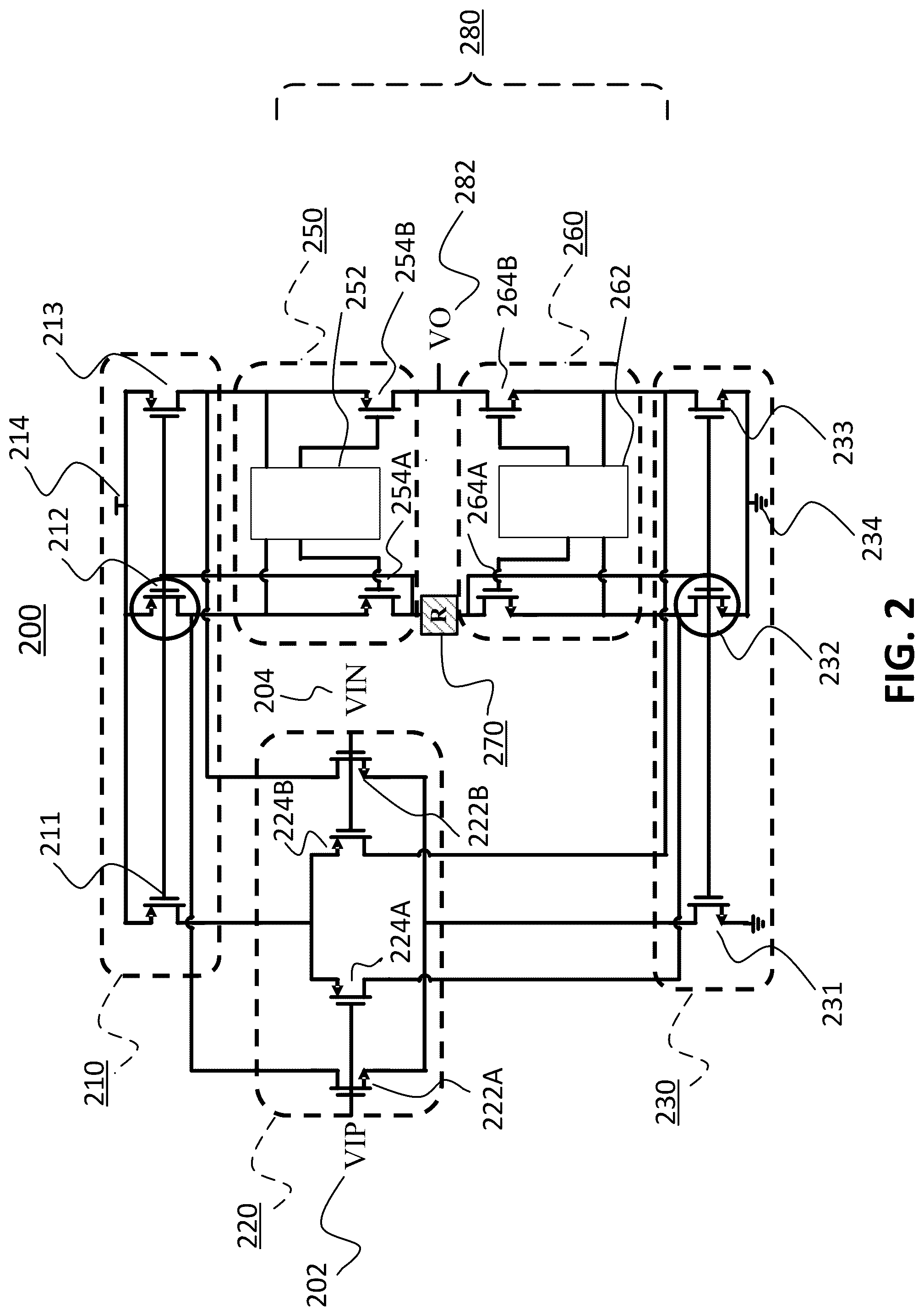 Patent US12308806 Figure 2 – Amplifier circuit