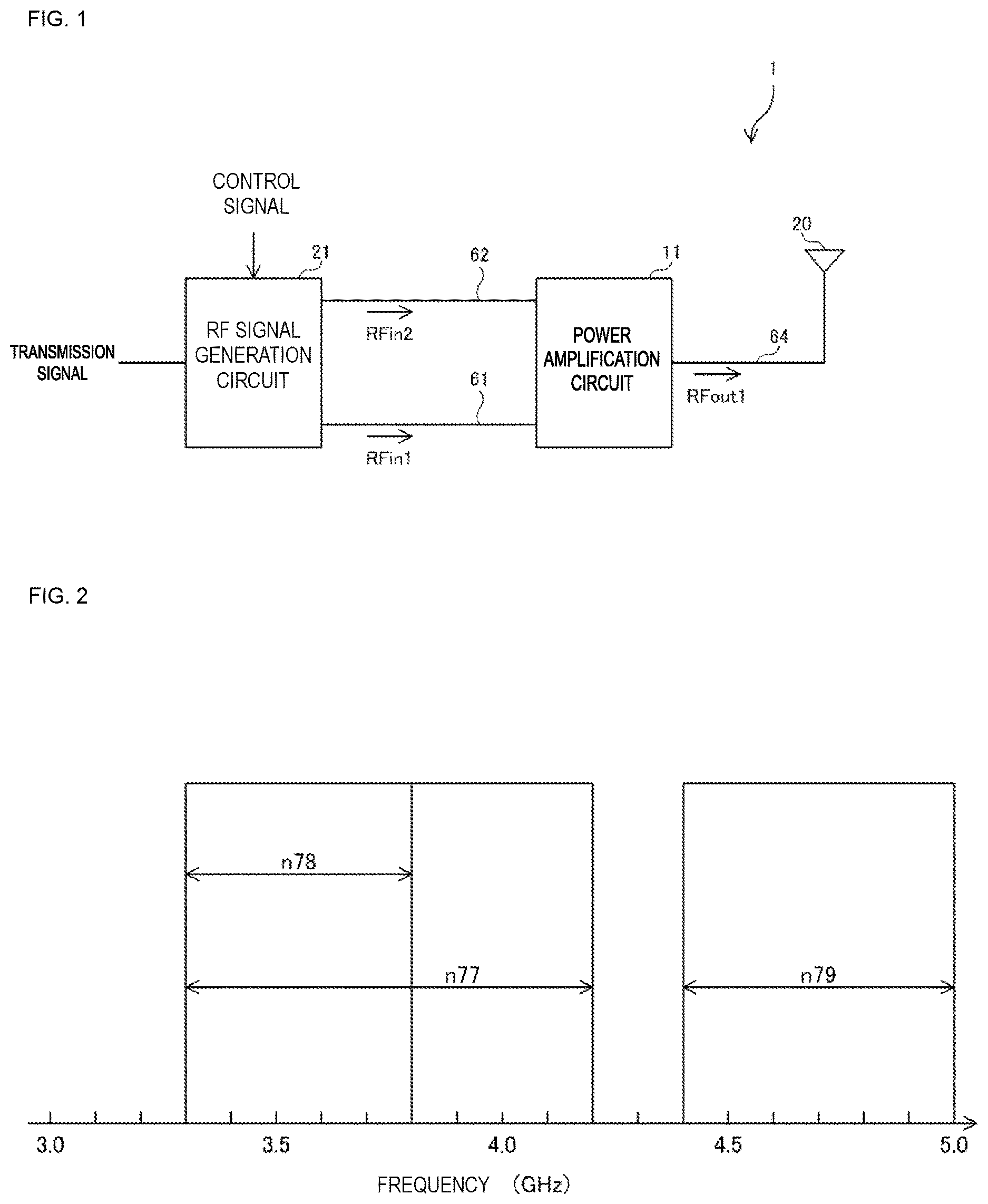 Patent US12308809 Figure 1 – Power amplification circuit