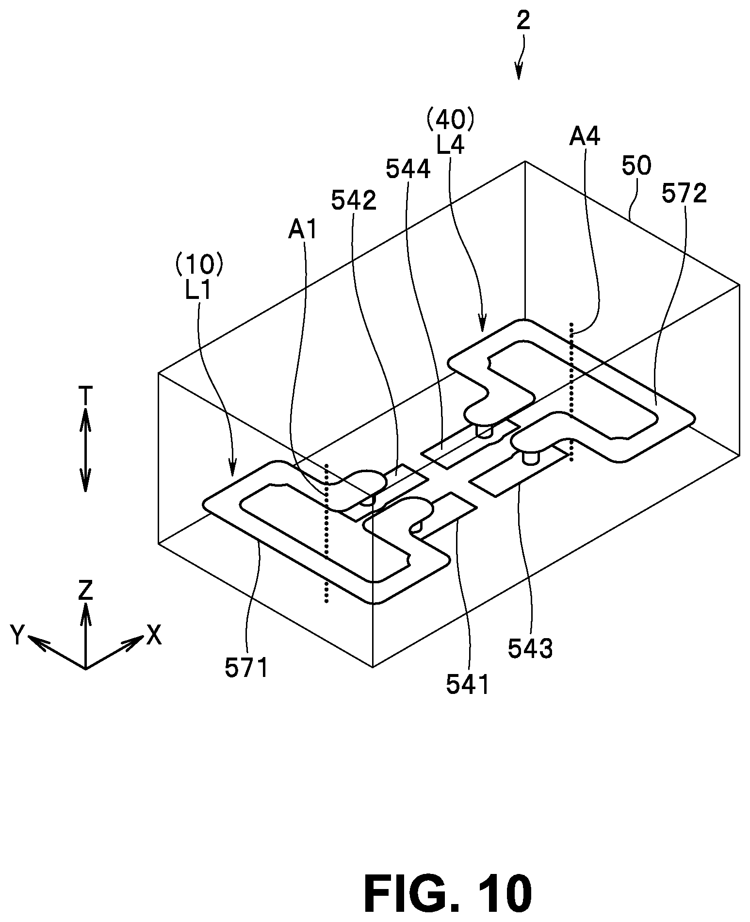 Patent US12308813 Figure 10 – Filter circuit and multilayered filter device