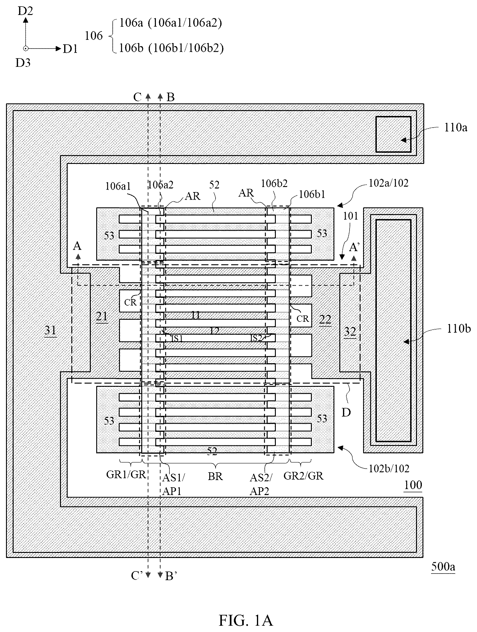 Patent US12308819 Figure 1 – Surface acoustic wave resonator device and manufacturing method therefor and filter