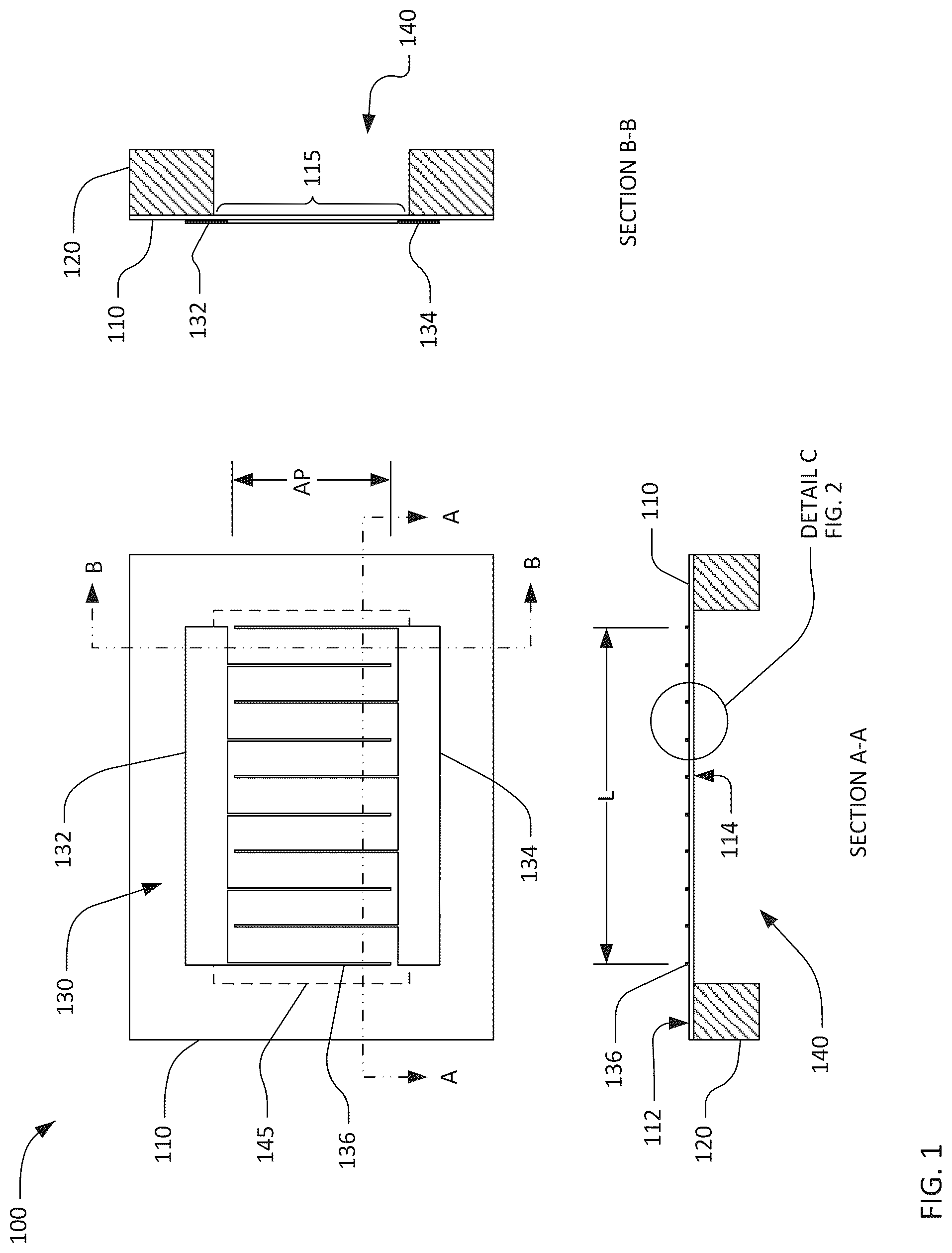 Patent US12308823 Figure 1 – Transversely-excited film bulk acoustic filters with symmetric layout
