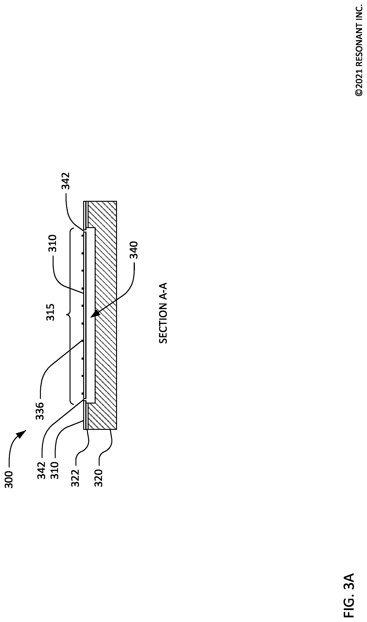 Patent US12308825 Figure 3 – Transversely-excited film bulk acoustic resonators with narrow gaps between busbars and ends of interdigital transducer fingers