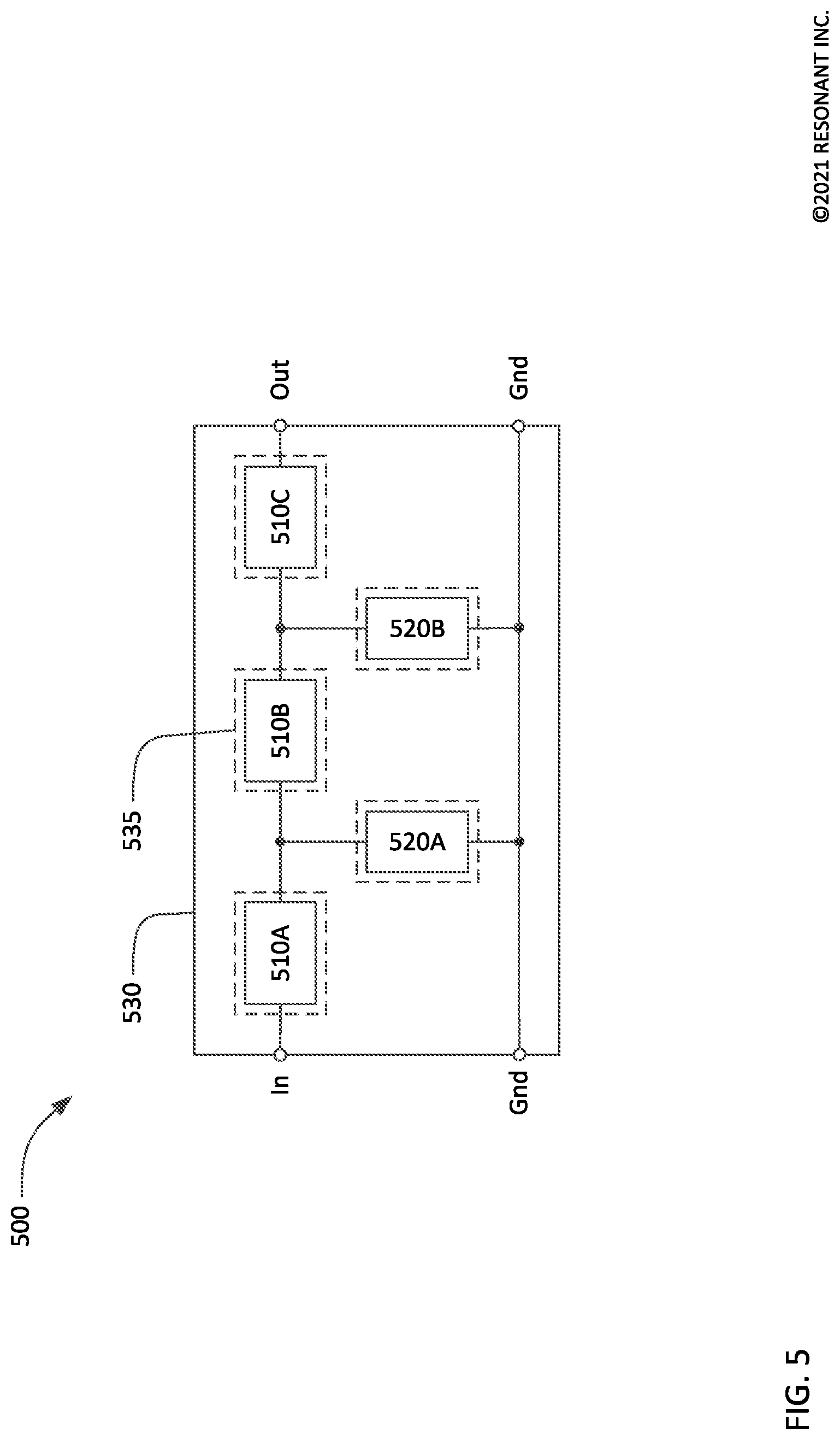 Patent US12308825 Figure 10 – Transversely-excited film bulk acoustic resonators with narrow gaps between busbars and ends of interdigital transducer fingers
