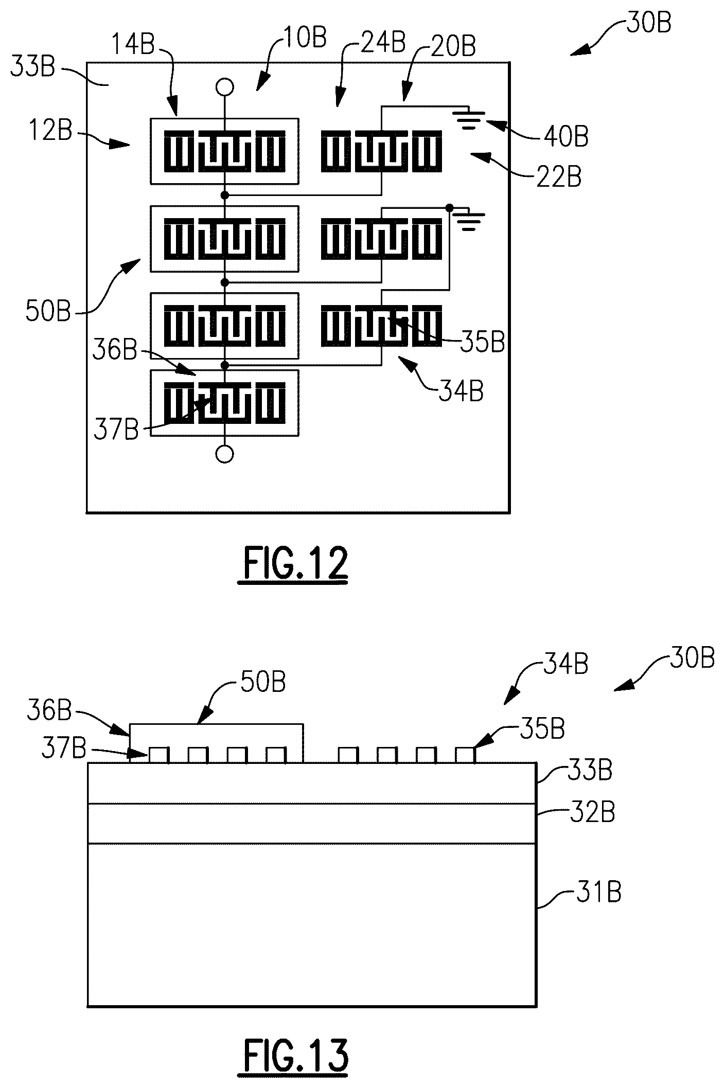 Patent US12308827 Figure 7 – Multilayer piezoelectric substrate device with positive temperature coefficient of frequency dielectric film for temperature stability