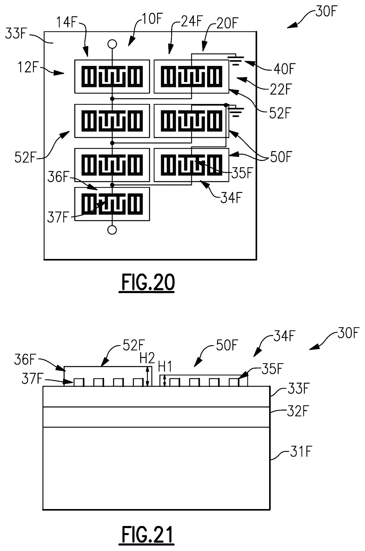Patent US12308827 Figure 11 – Multilayer piezoelectric substrate device with positive temperature coefficient of frequency dielectric film for temperature stability