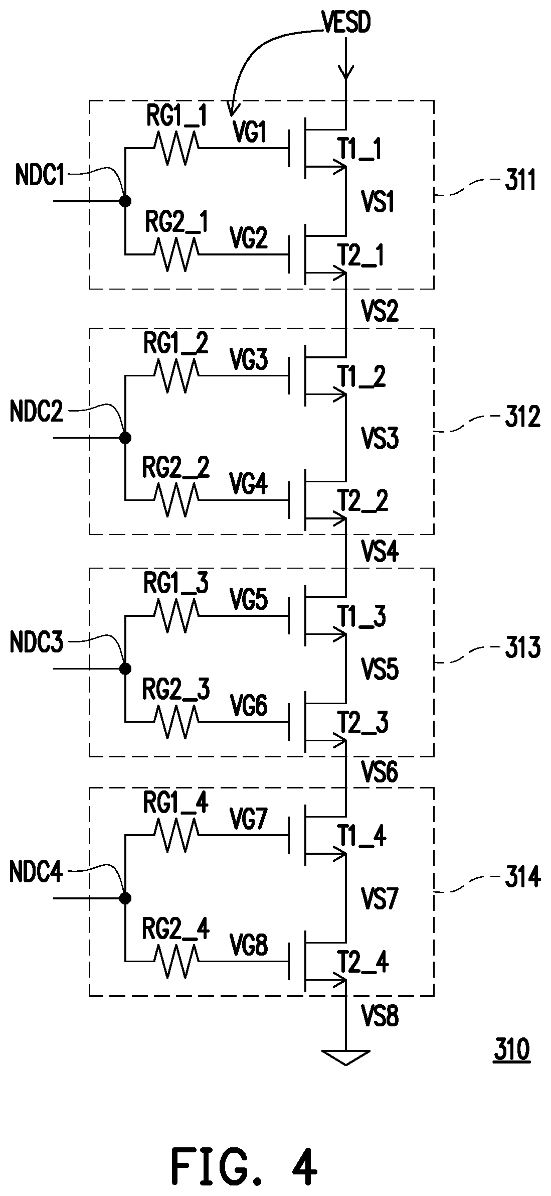 Patent US12308832 Figure 4 – Radio frequency switch circuit