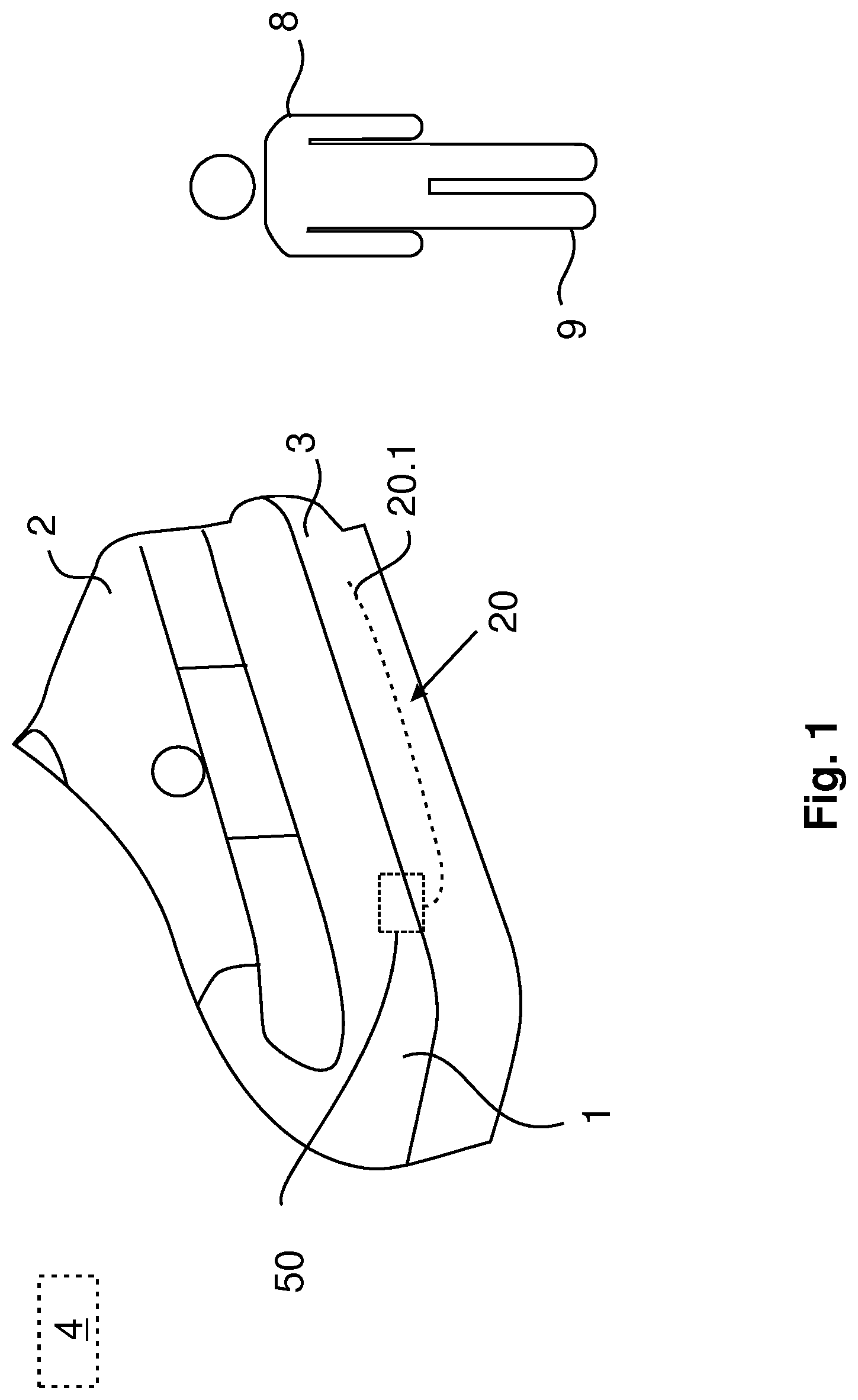 Patent US12308834 — Capacitive sensor device of a vehicle — Figure 1
