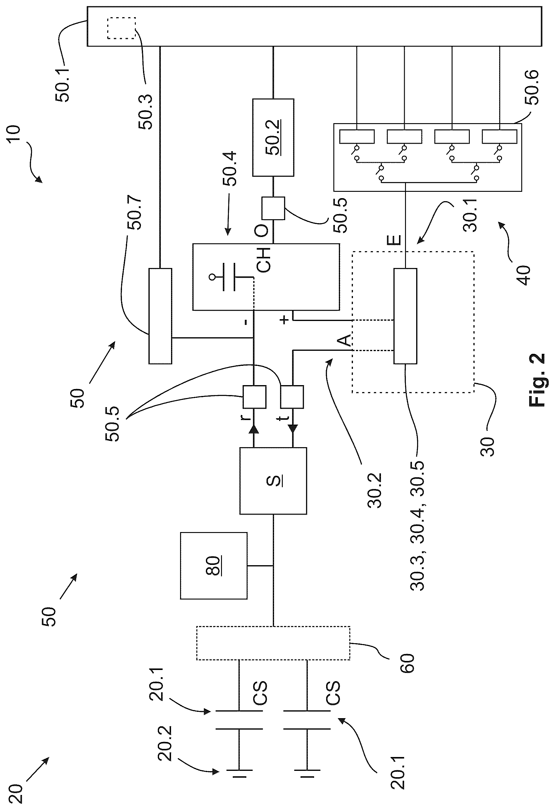 Patent US12308834 Figure 2 – Capacitive sensor device of a vehicle