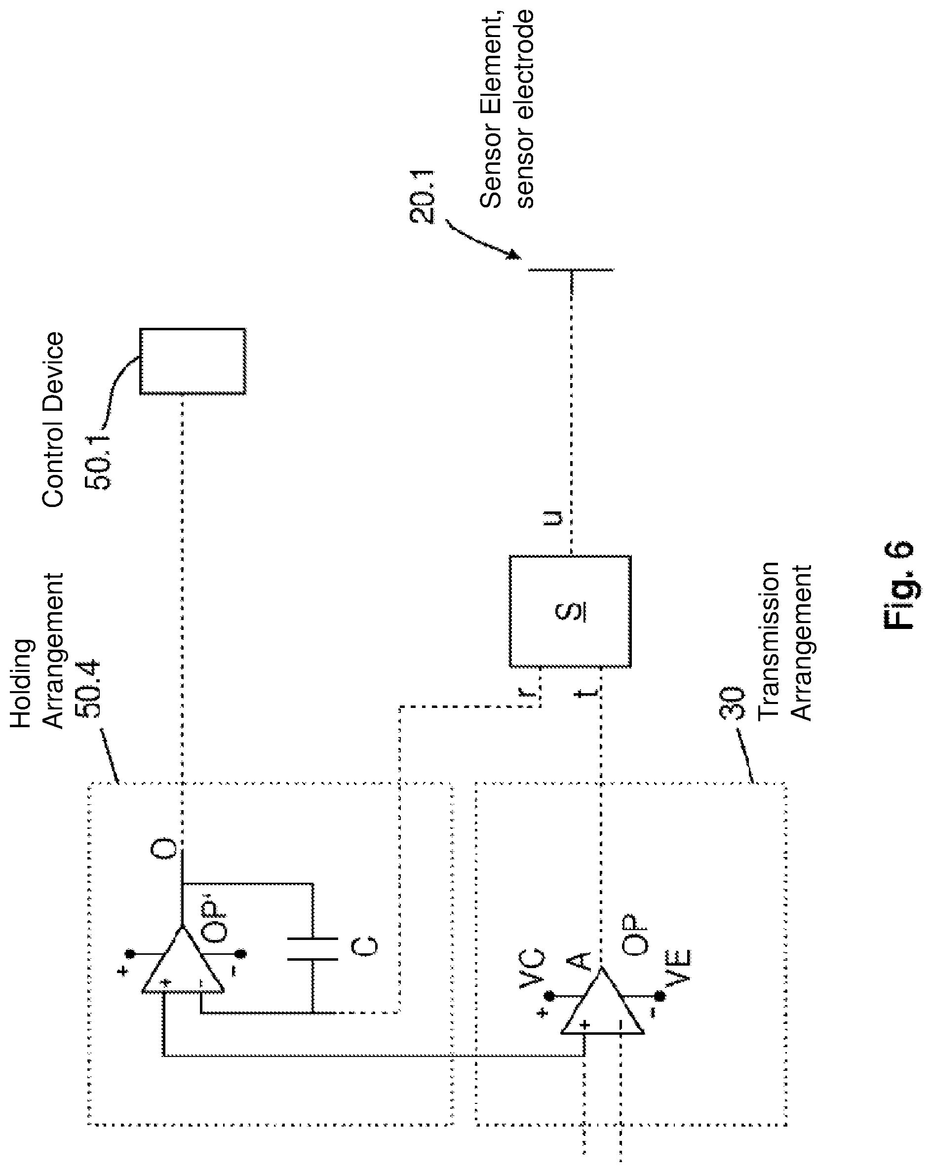 Patent US12308834 Figure 6 – Capacitive sensor device of a vehicle
