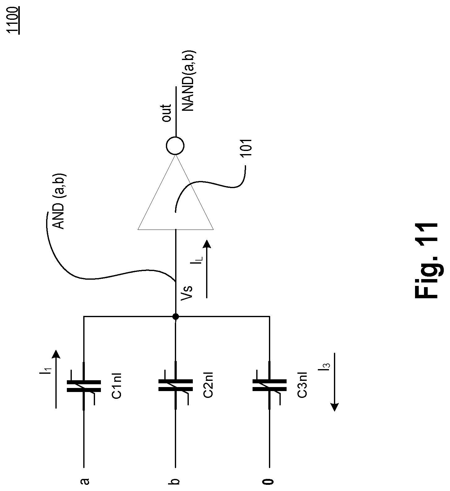 Patent US12308838 Figure 12 – Exclusive-or logic gate with non-linear input capacitors
