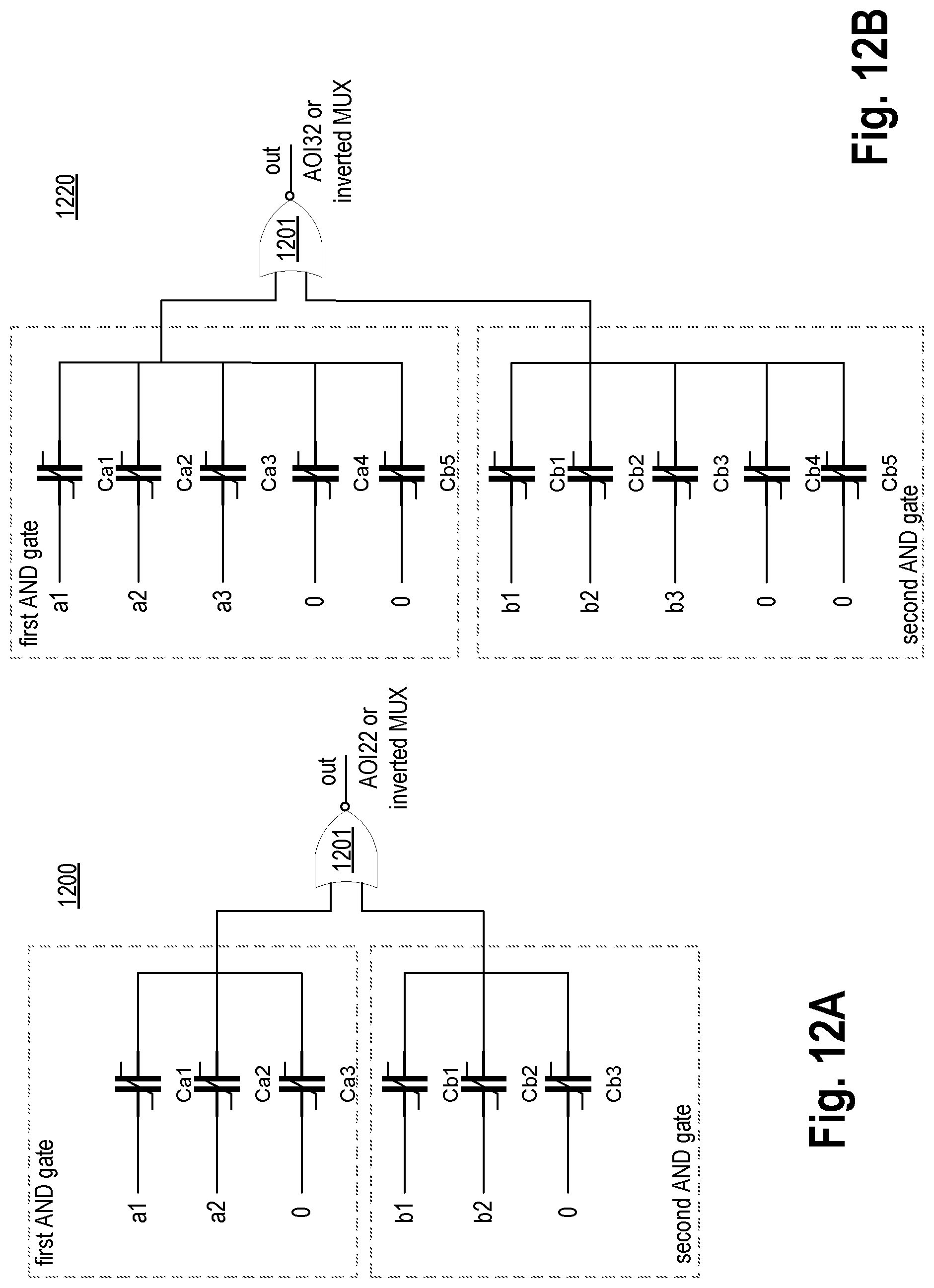 Patent US12308838 Figure 13 – Exclusive-or logic gate with non-linear input capacitors