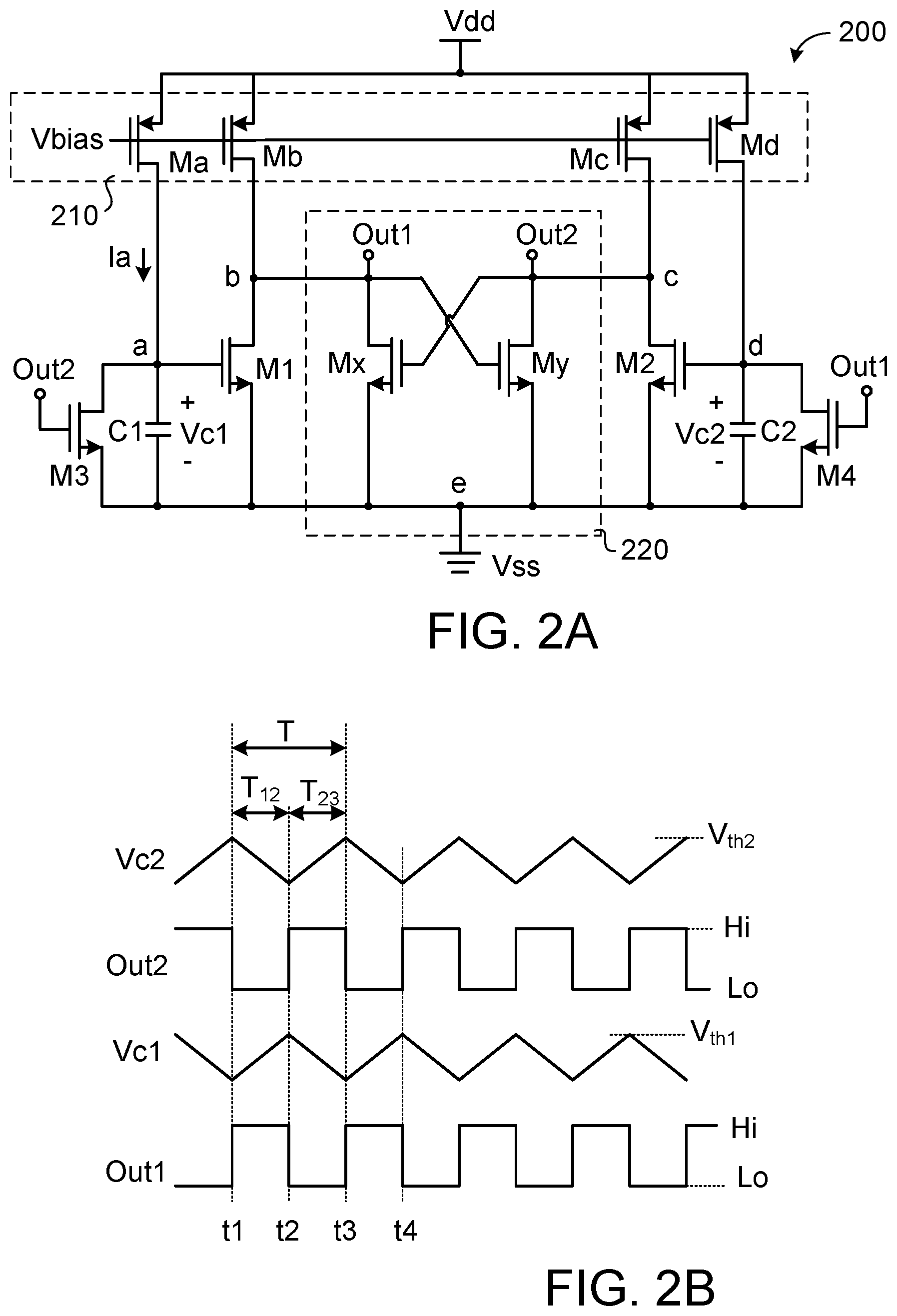 Patent US12308840 Figure 2 – Relaxation oscillator