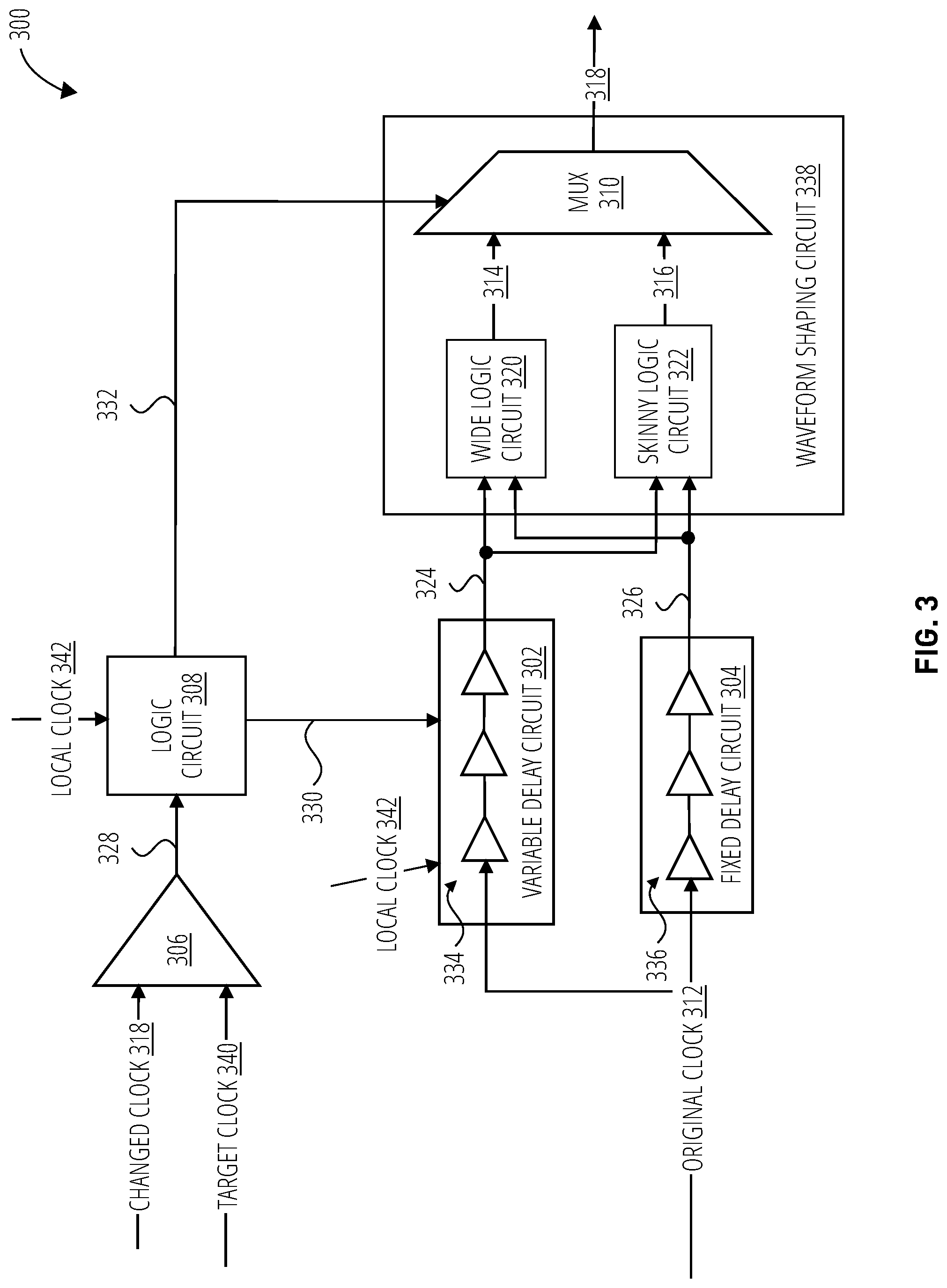 Patent US12308845 Figure 3 – Reducing duty cycle mismatch of clocks for clock tracking circuits