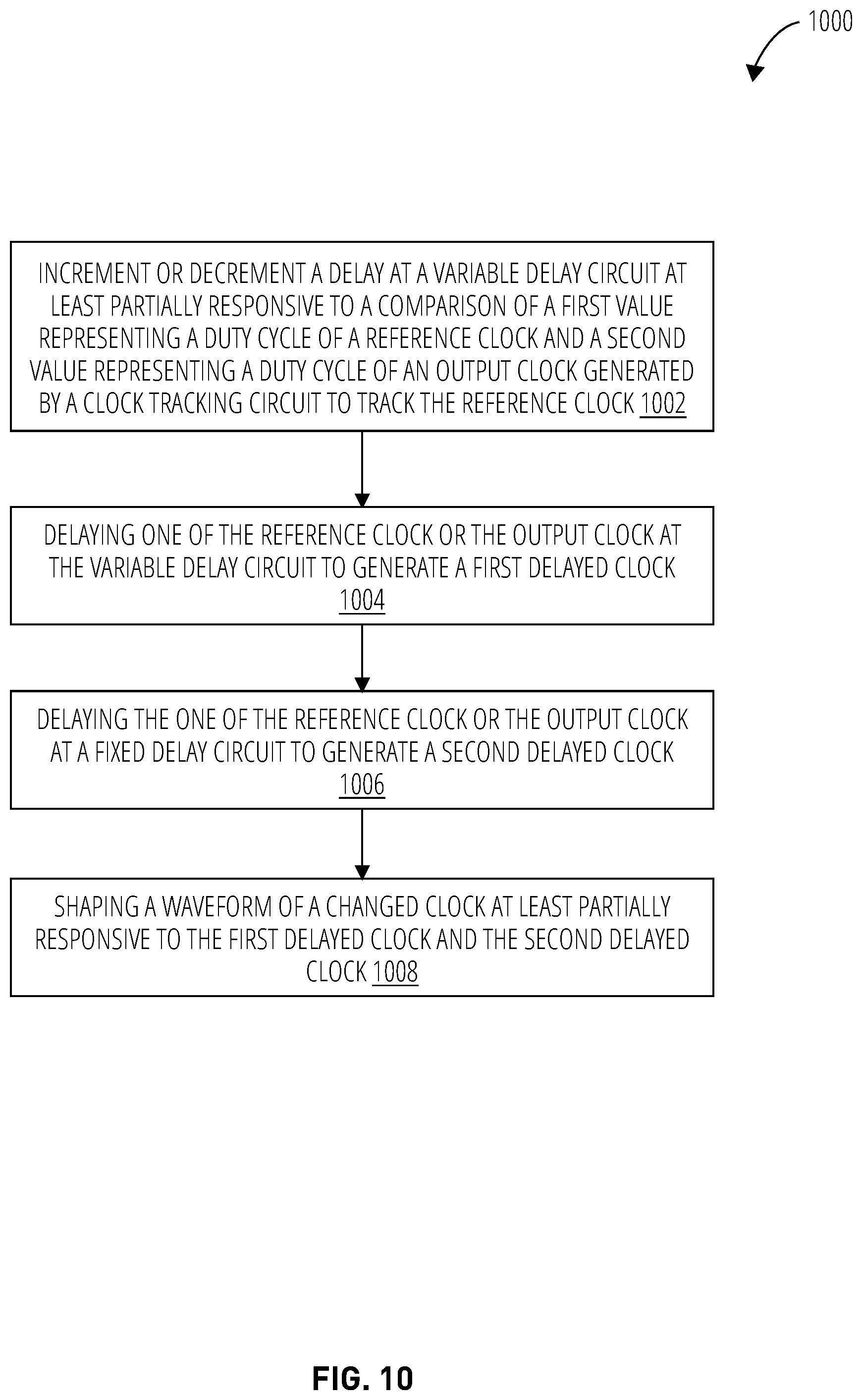 Patent US12308845 Figure 10 – Reducing duty cycle mismatch of clocks for clock tracking circuits
