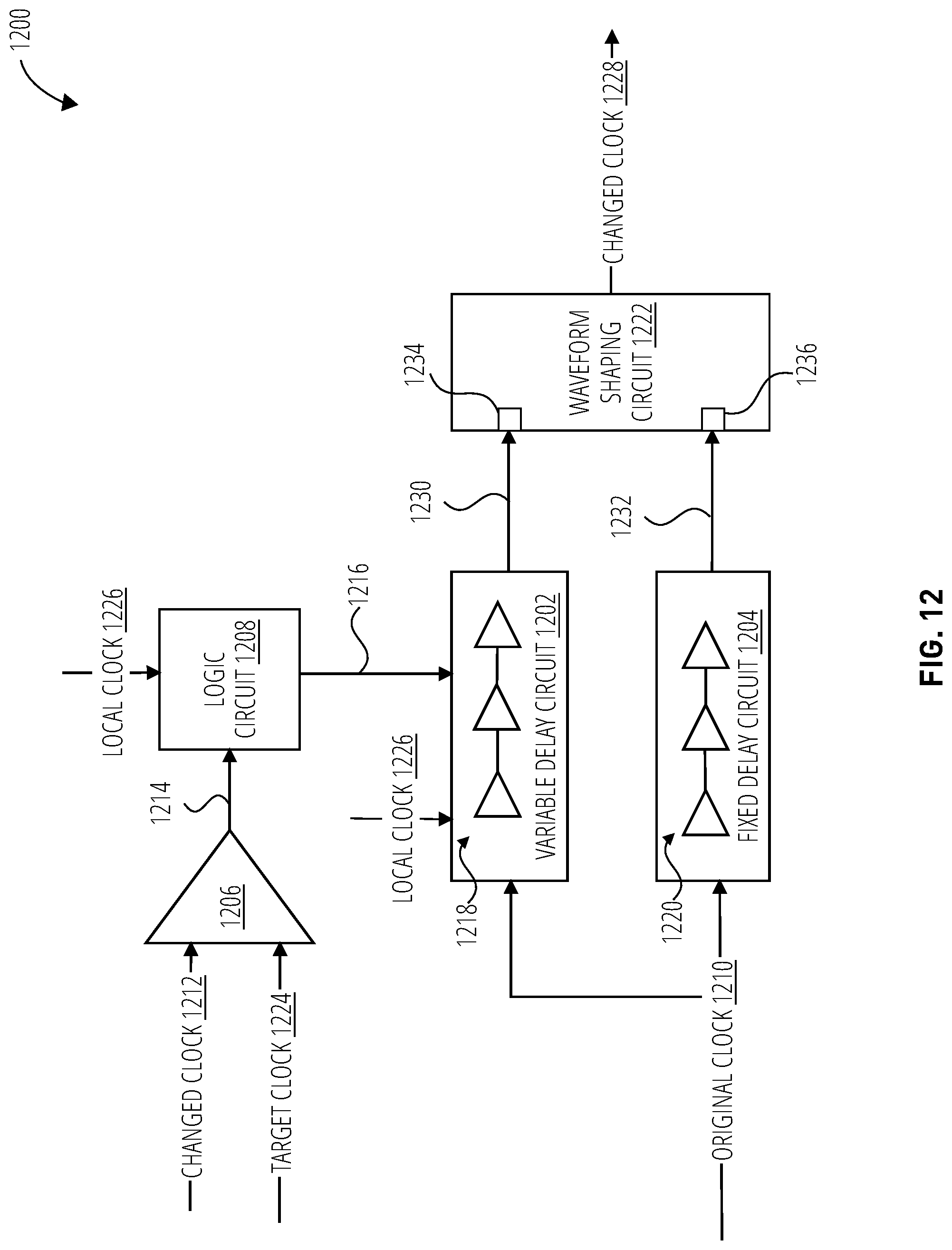 Patent US12308845 Figure 12 – Reducing duty cycle mismatch of clocks for clock tracking circuits