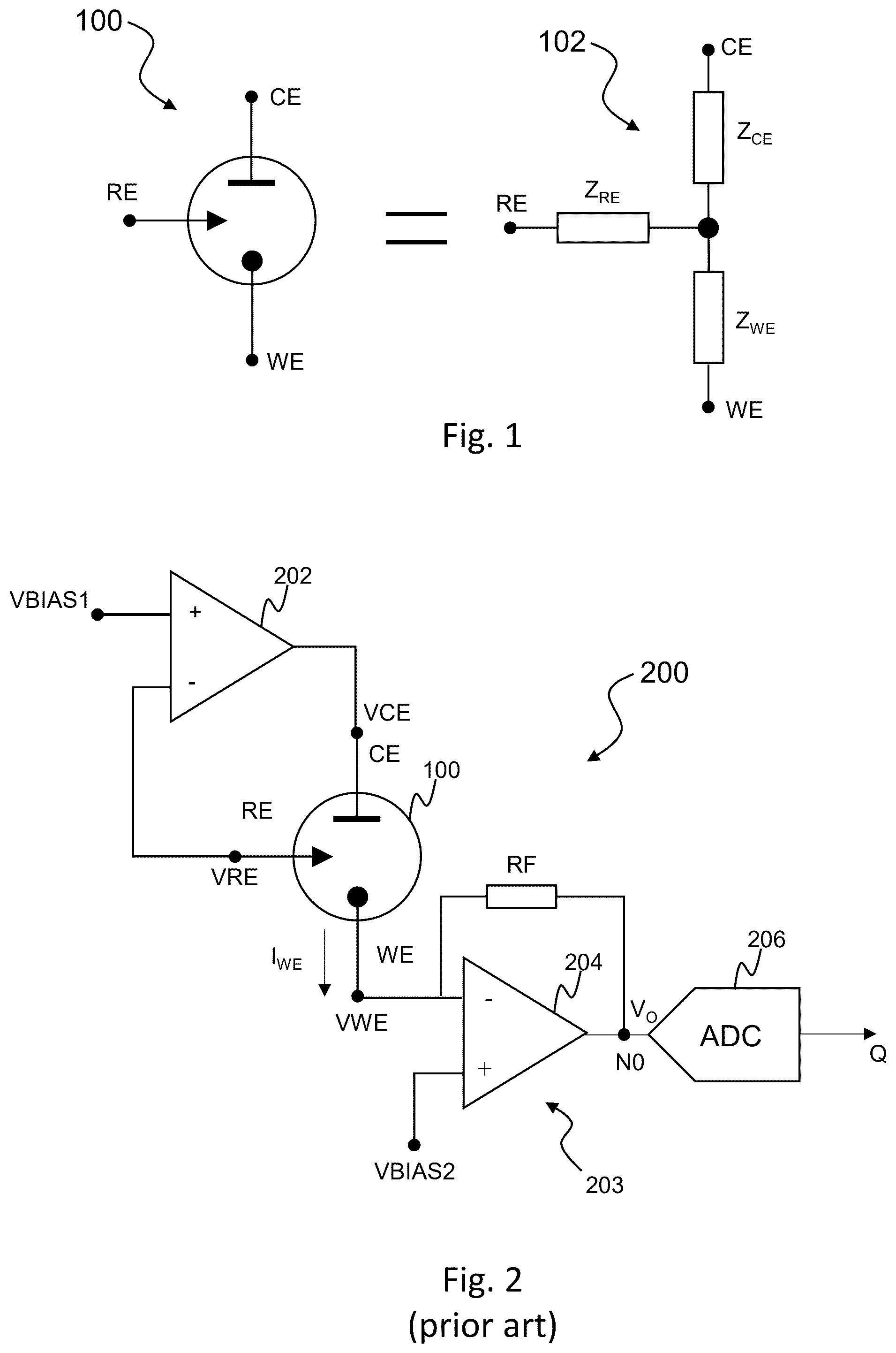 Patent US12308852 Figure 1 – Circuitry for measurement of electrochemical cells