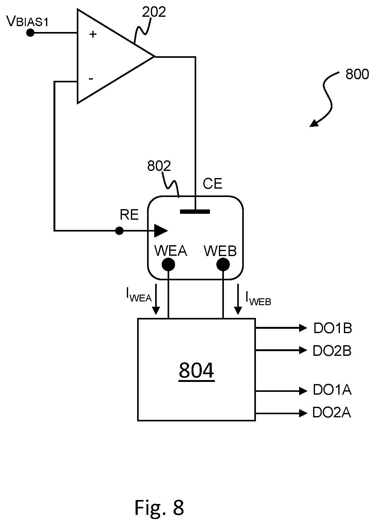 Patent US12308852 Figure 7 – Circuitry for measurement of electrochemical cells
