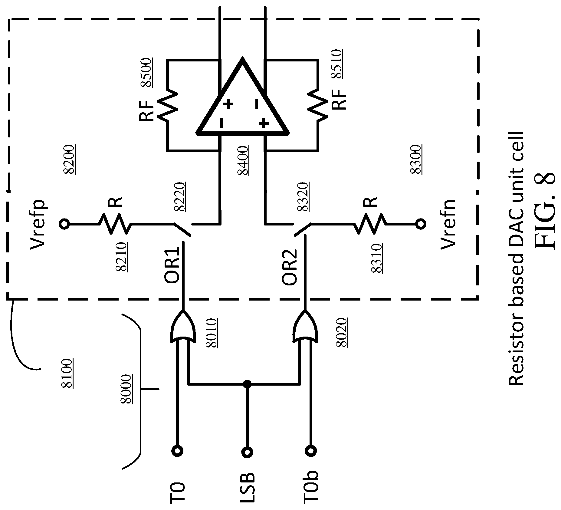 Patent US12308854 Figure 8 – Digitally enhanced digital-to-analog converter resolution