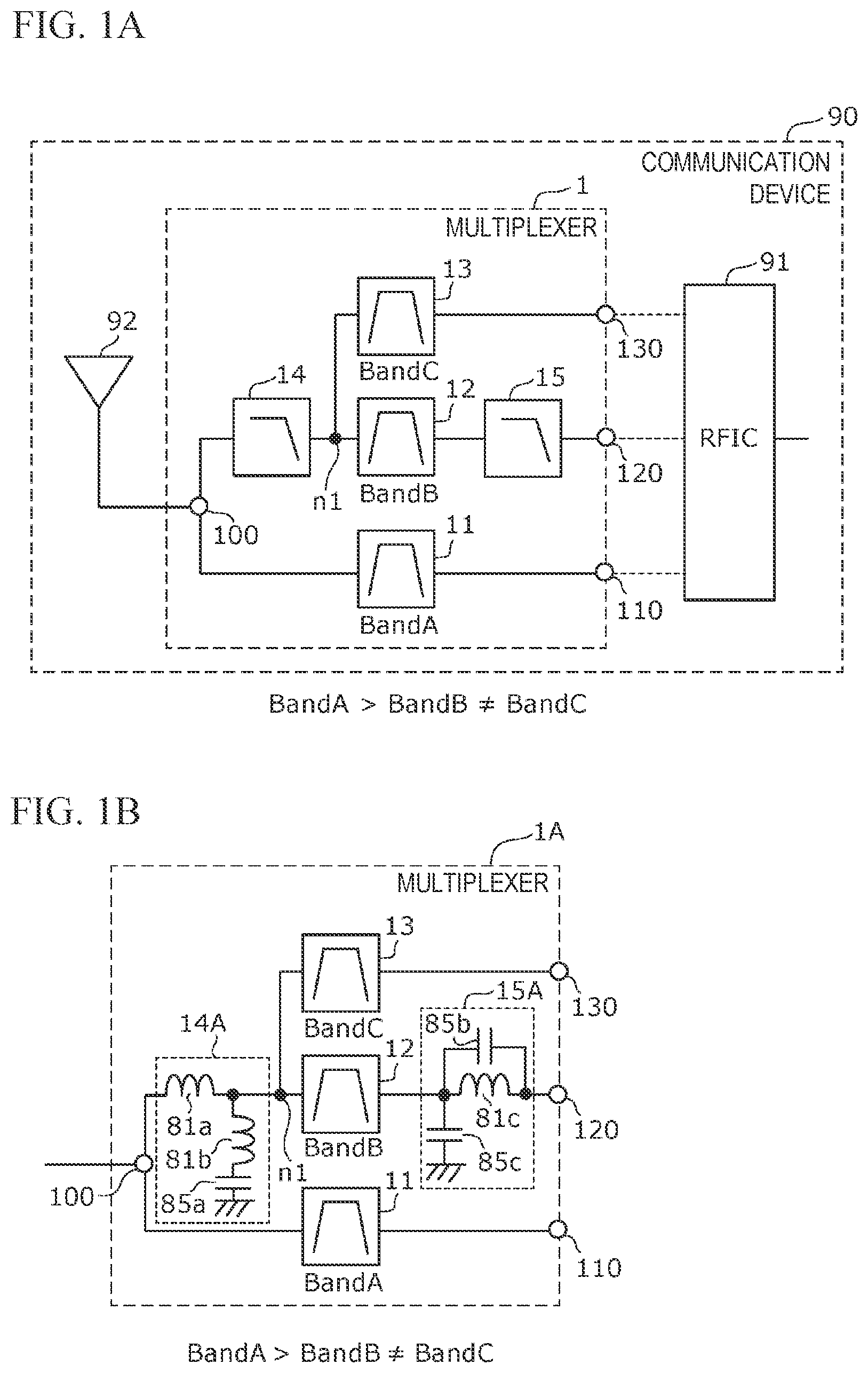 Patent US12308865 Figure 1 – Multiplexer and communication device